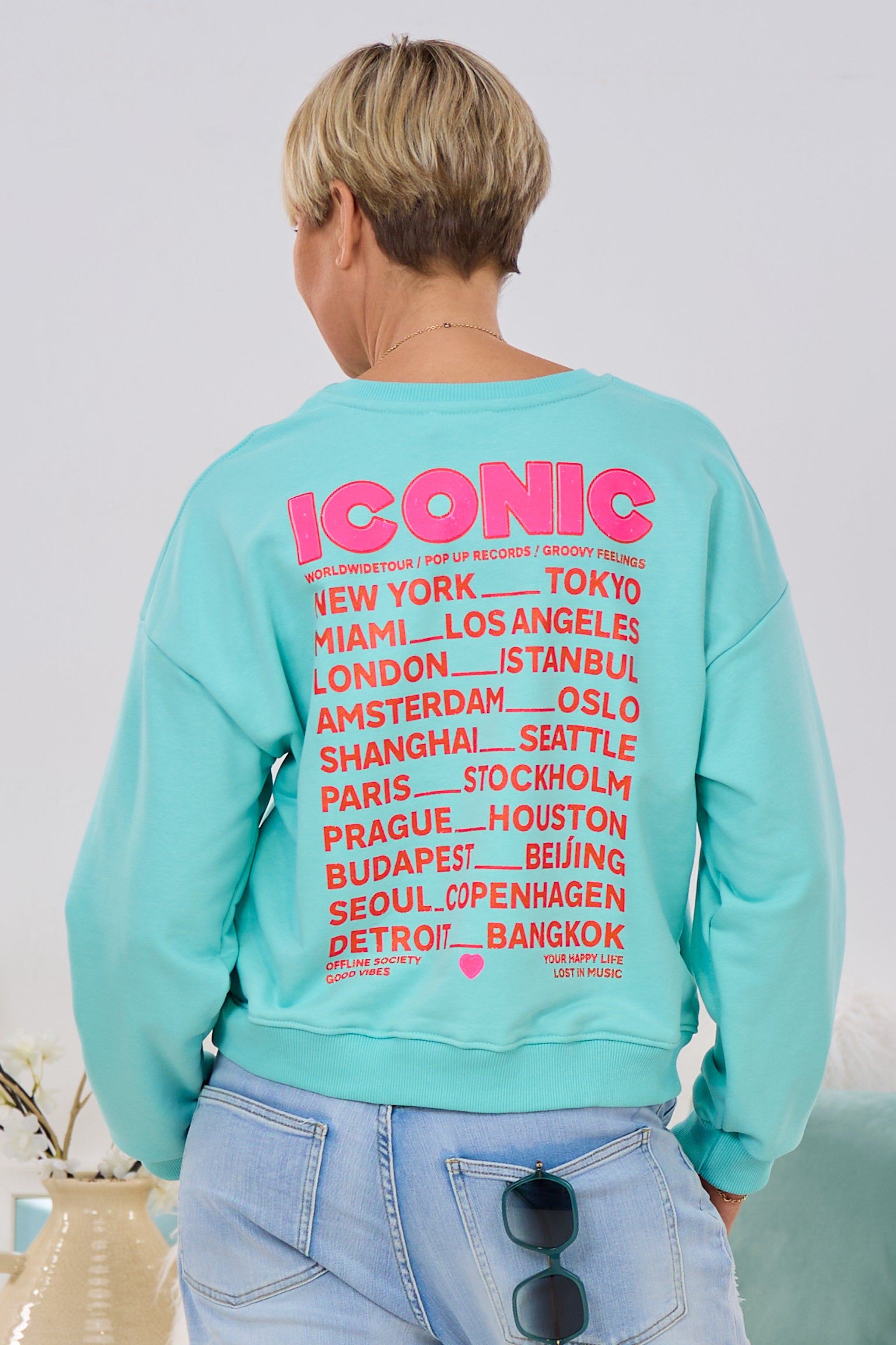 Sweaty ICONIC, mint-pink-orange