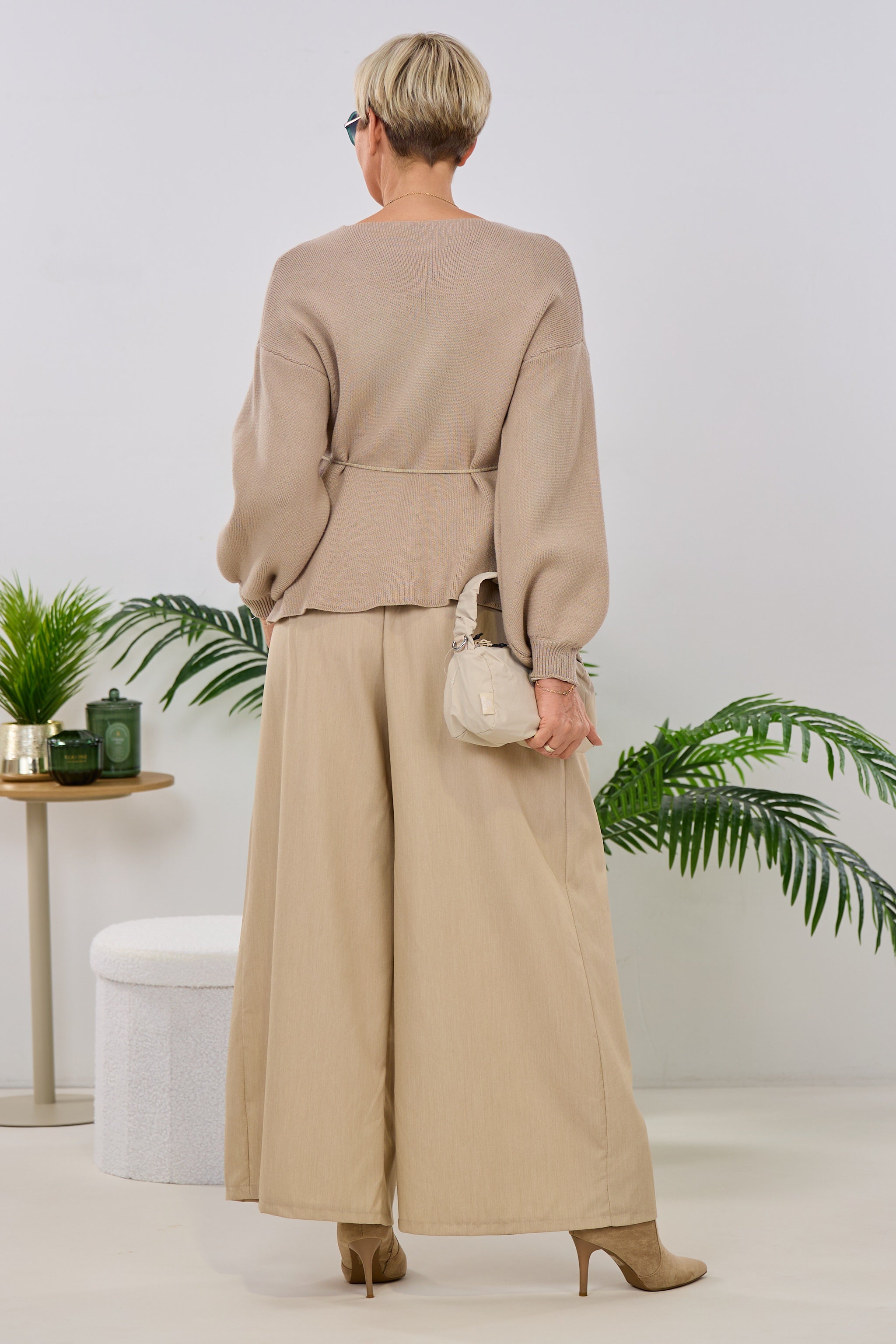 Wickel-Strickjacke, taupe