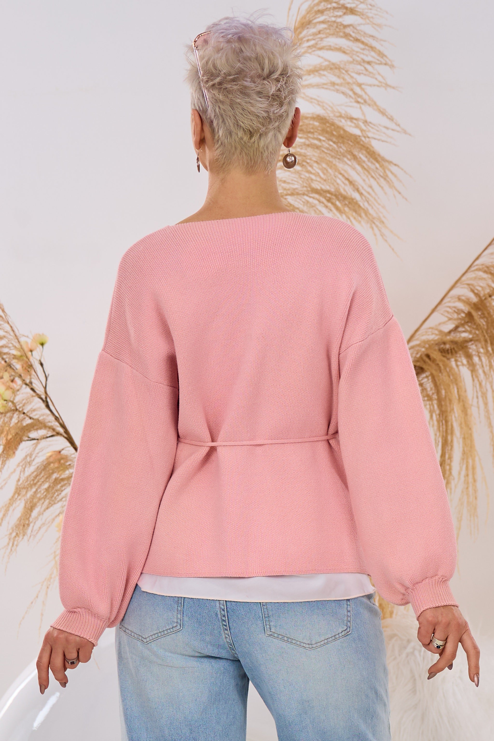 Wickel-Strickjacke, altrosa