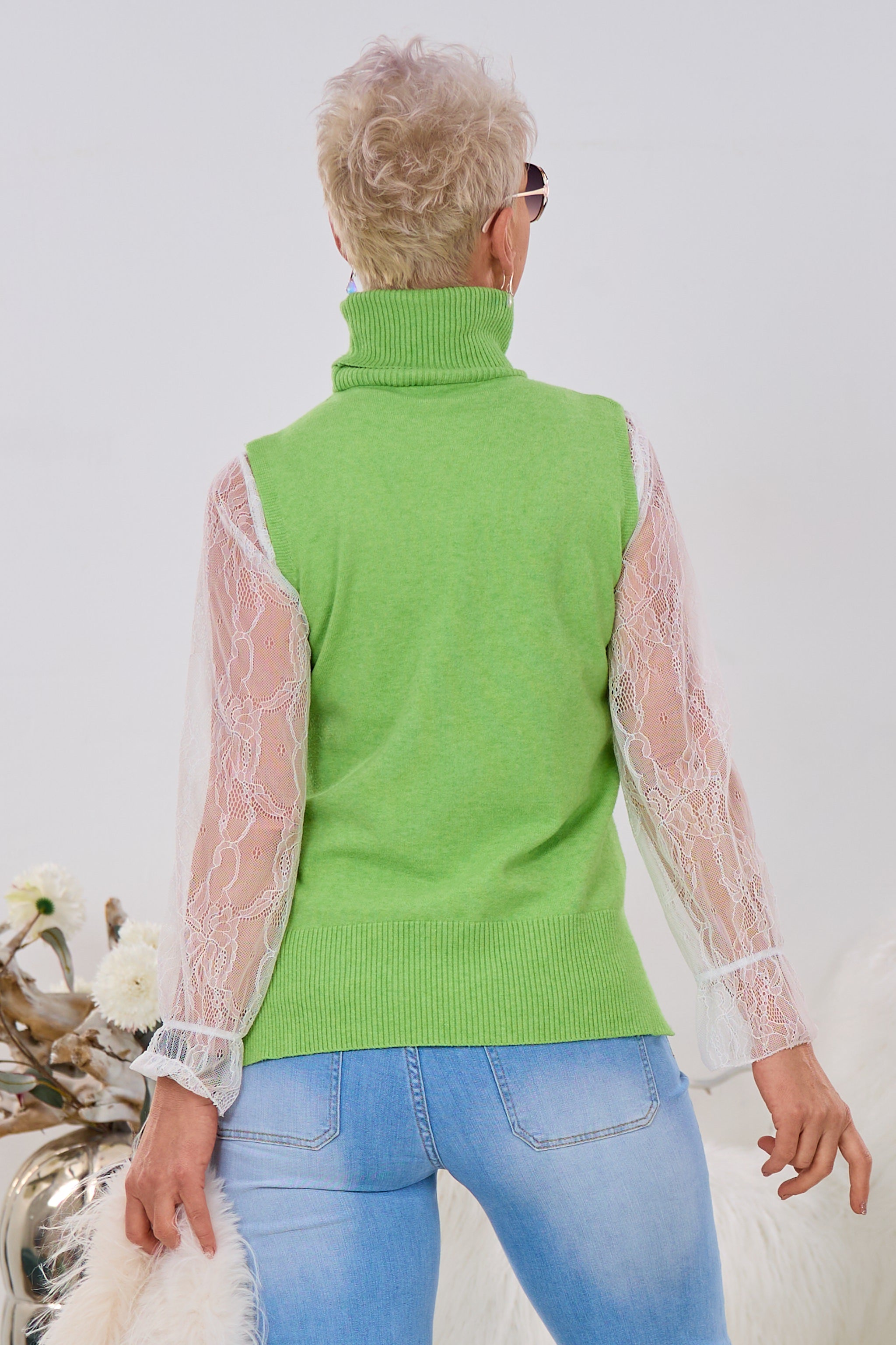 Pullunder mit Rollkragen, grün