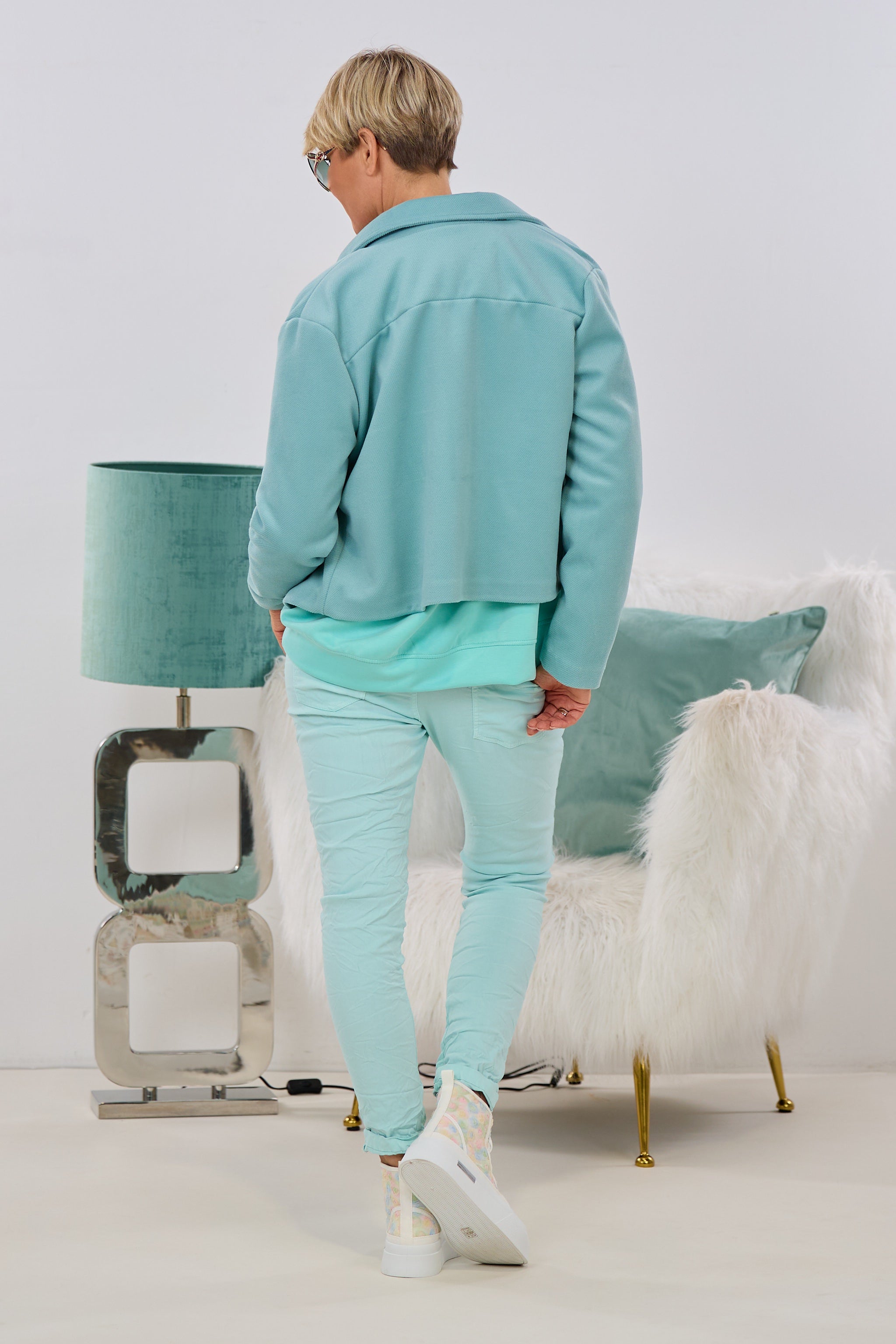 kurze Jacke mit Kragen, mint