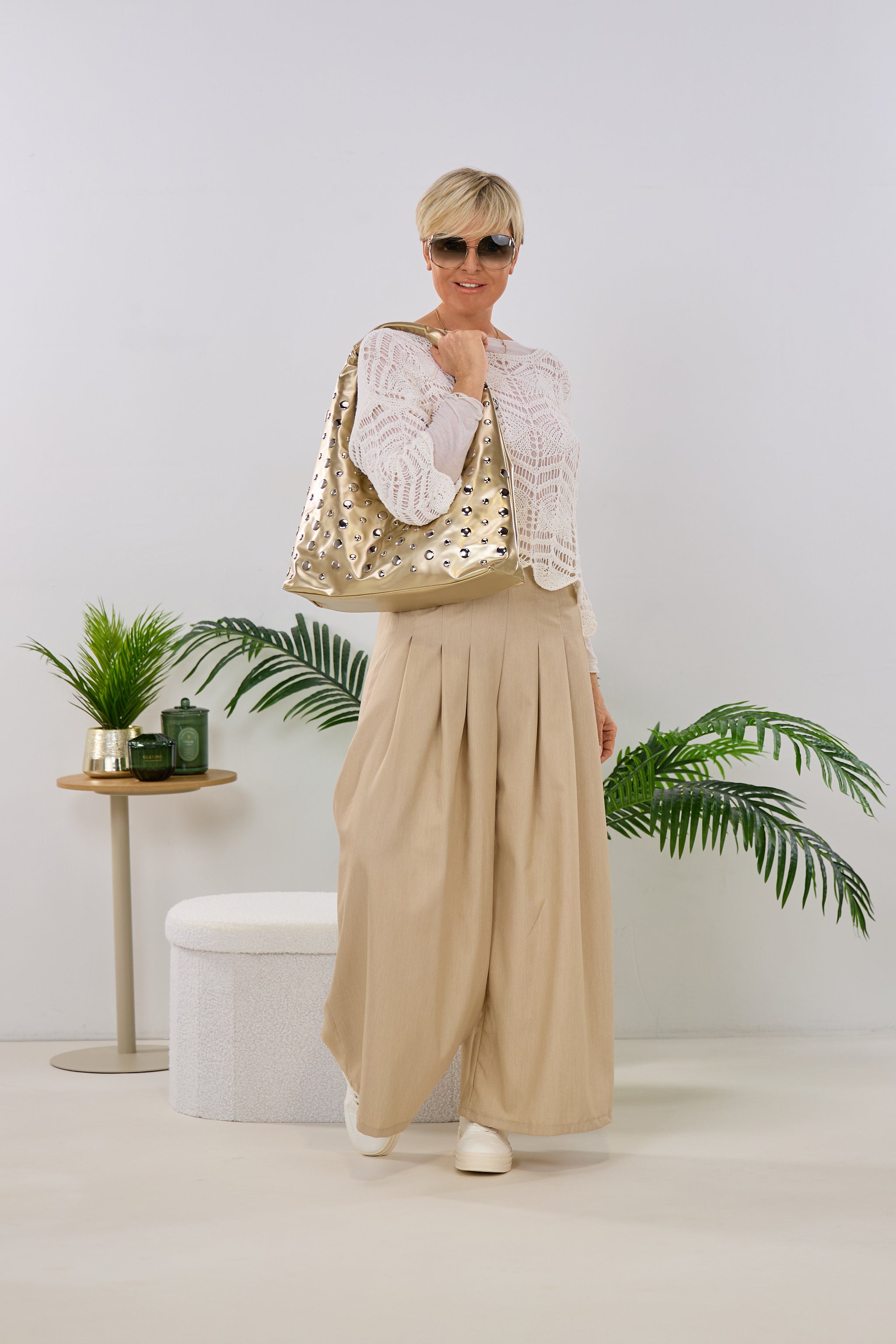 Pulli mit schönem Strickmuster, creme