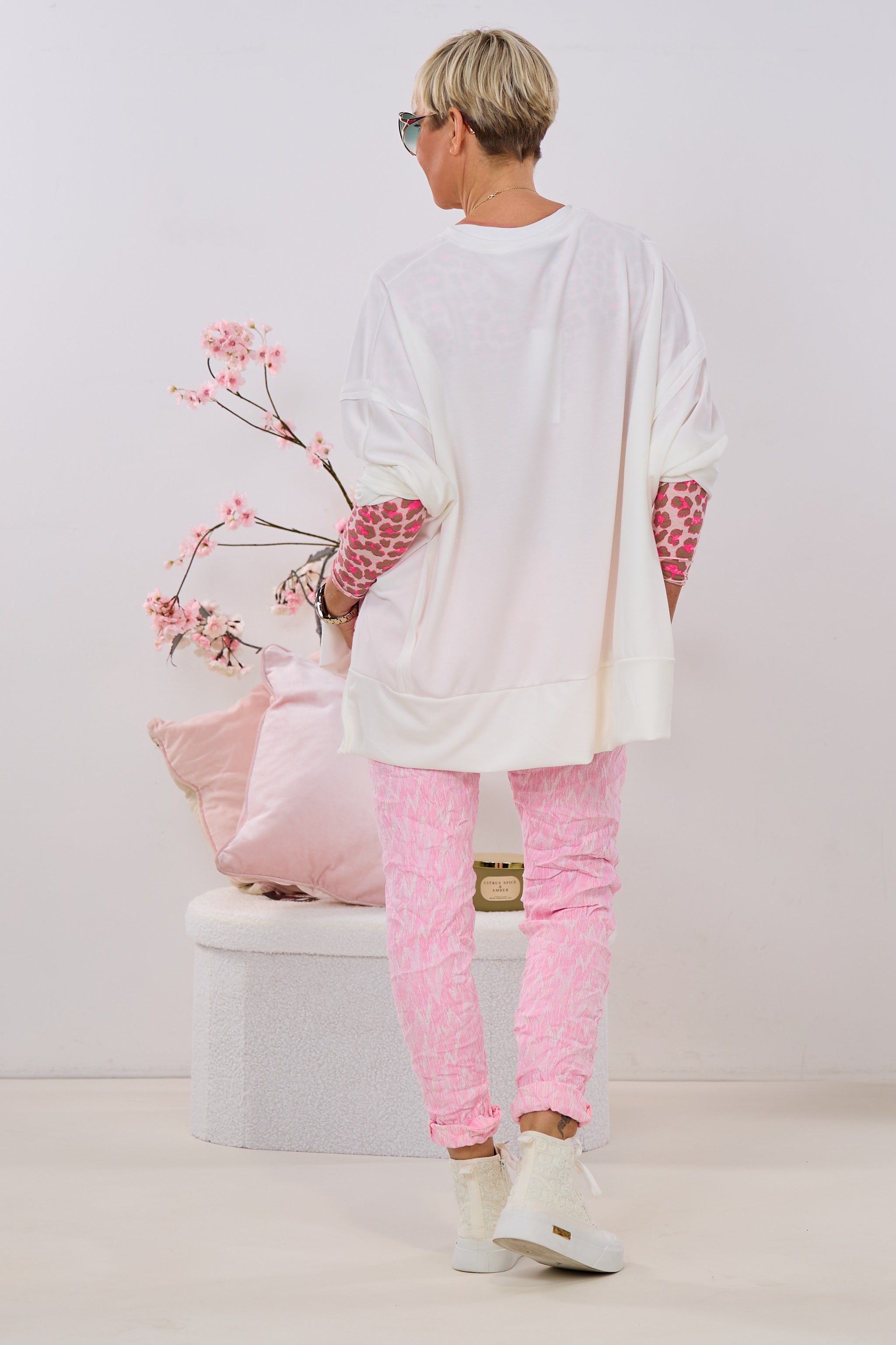 Cozy Sweaty mit außenliegenden Nähten, ecru