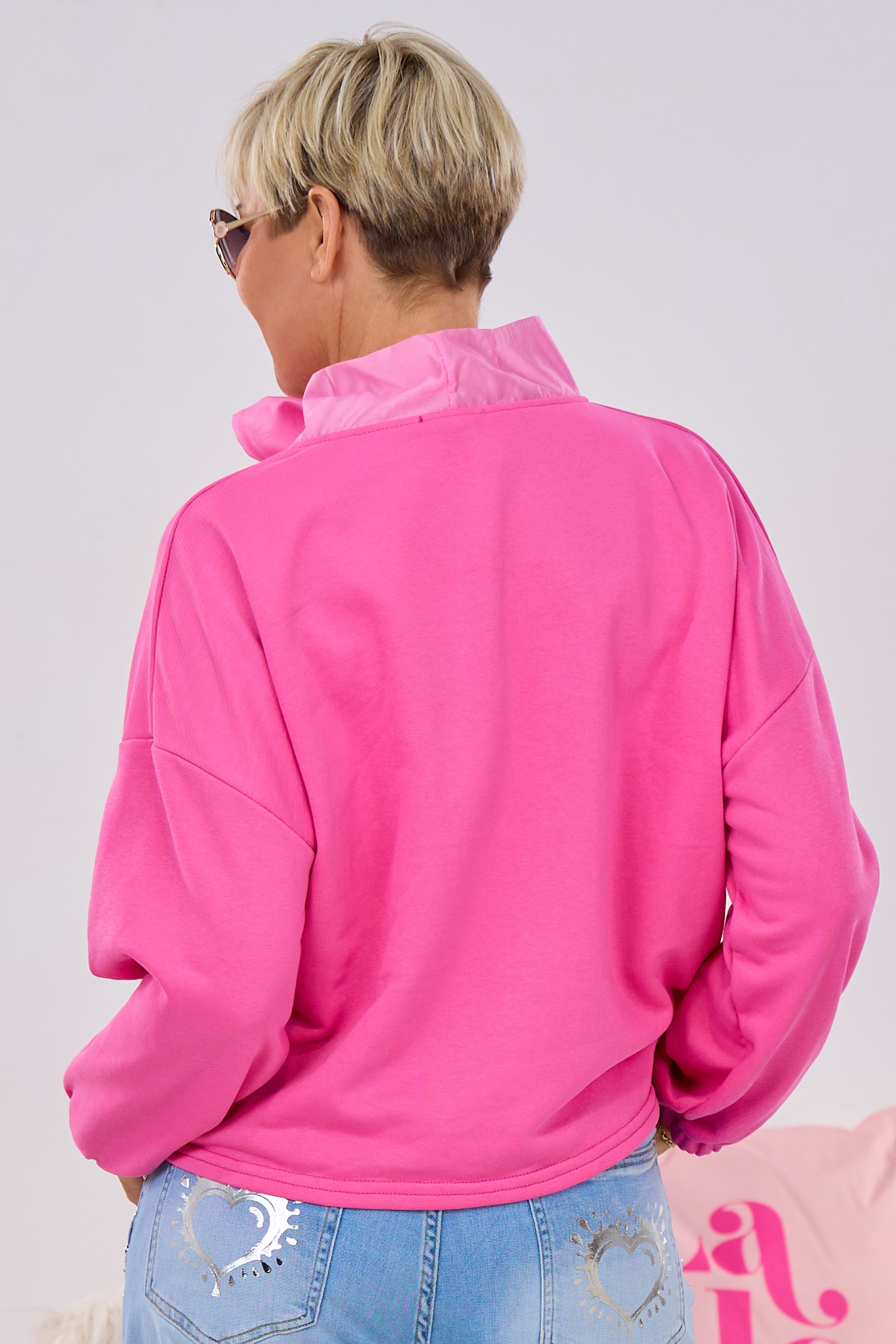 Sweatshirt mit großer Schleife, pink