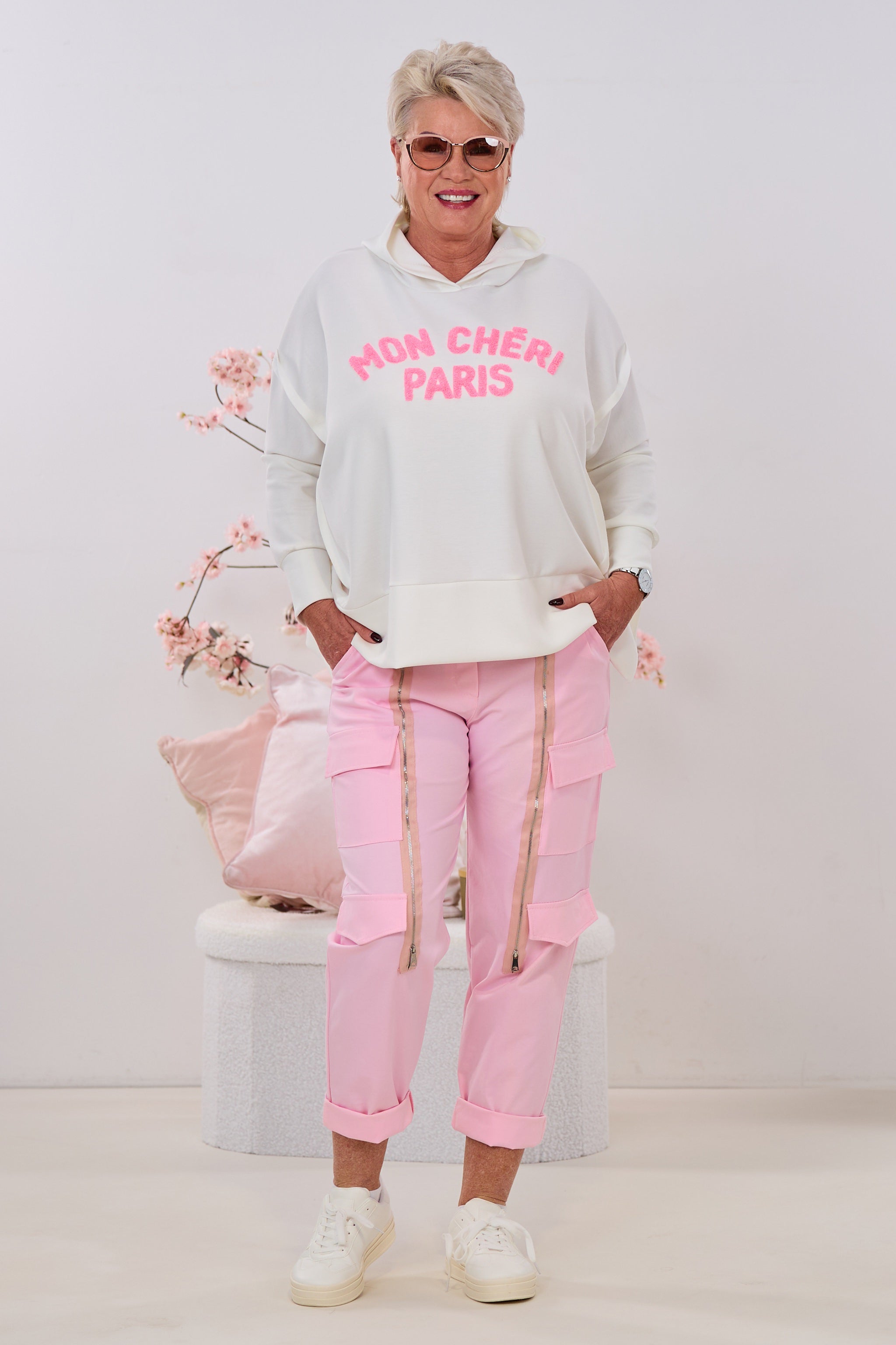 Cozy Hoodie MON CHÉRI PARIS, ecru-pink