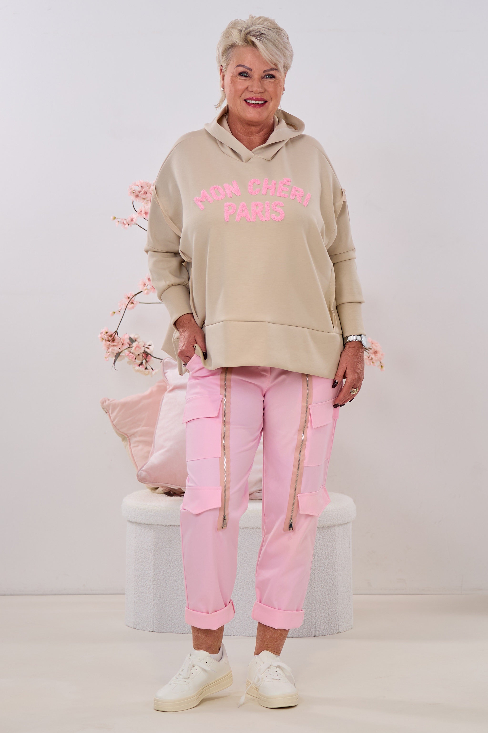 Cozy Hoodie MON CHÉRI PARIS, beige-rosa