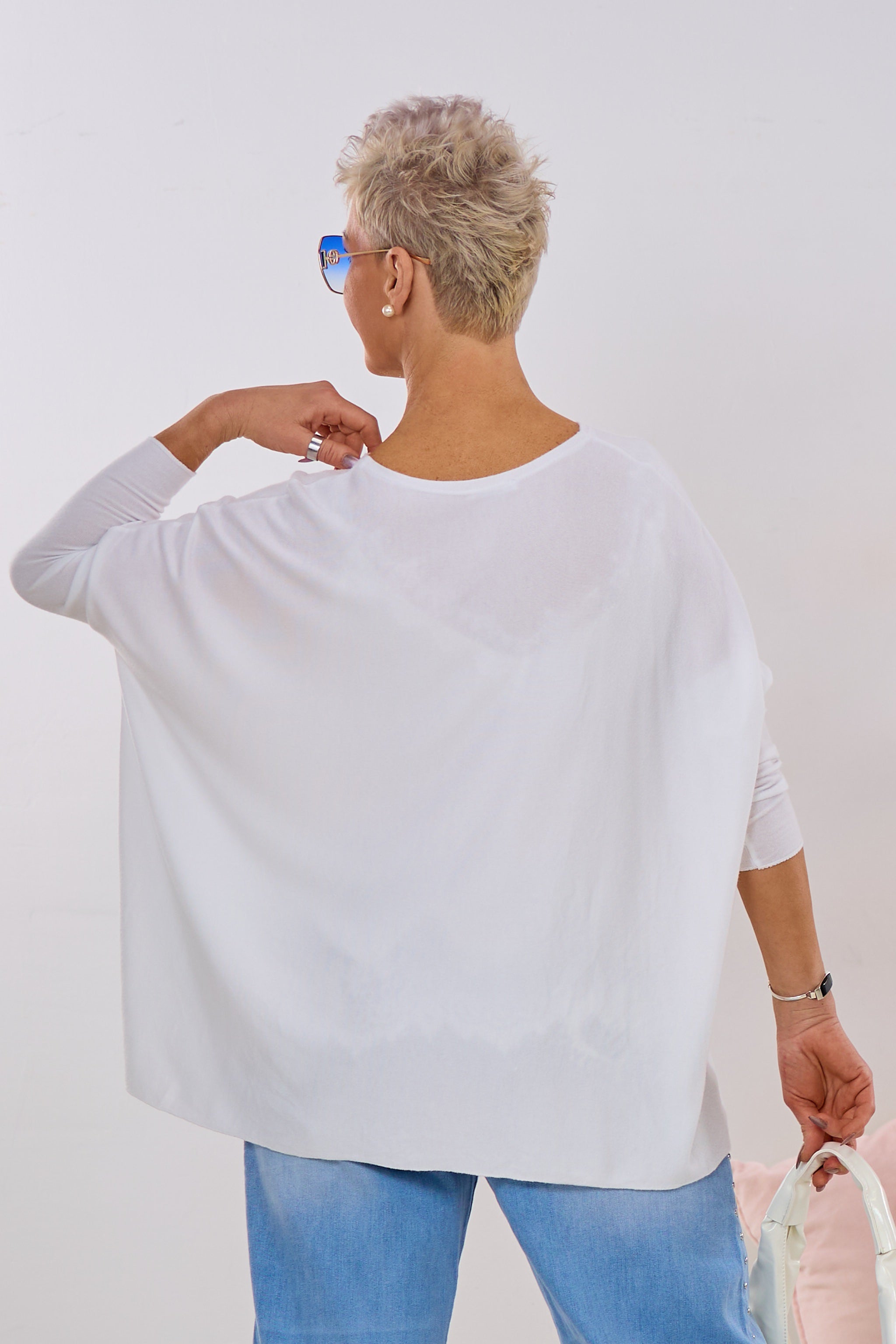 Uni Oversized Strickshirt, ecru