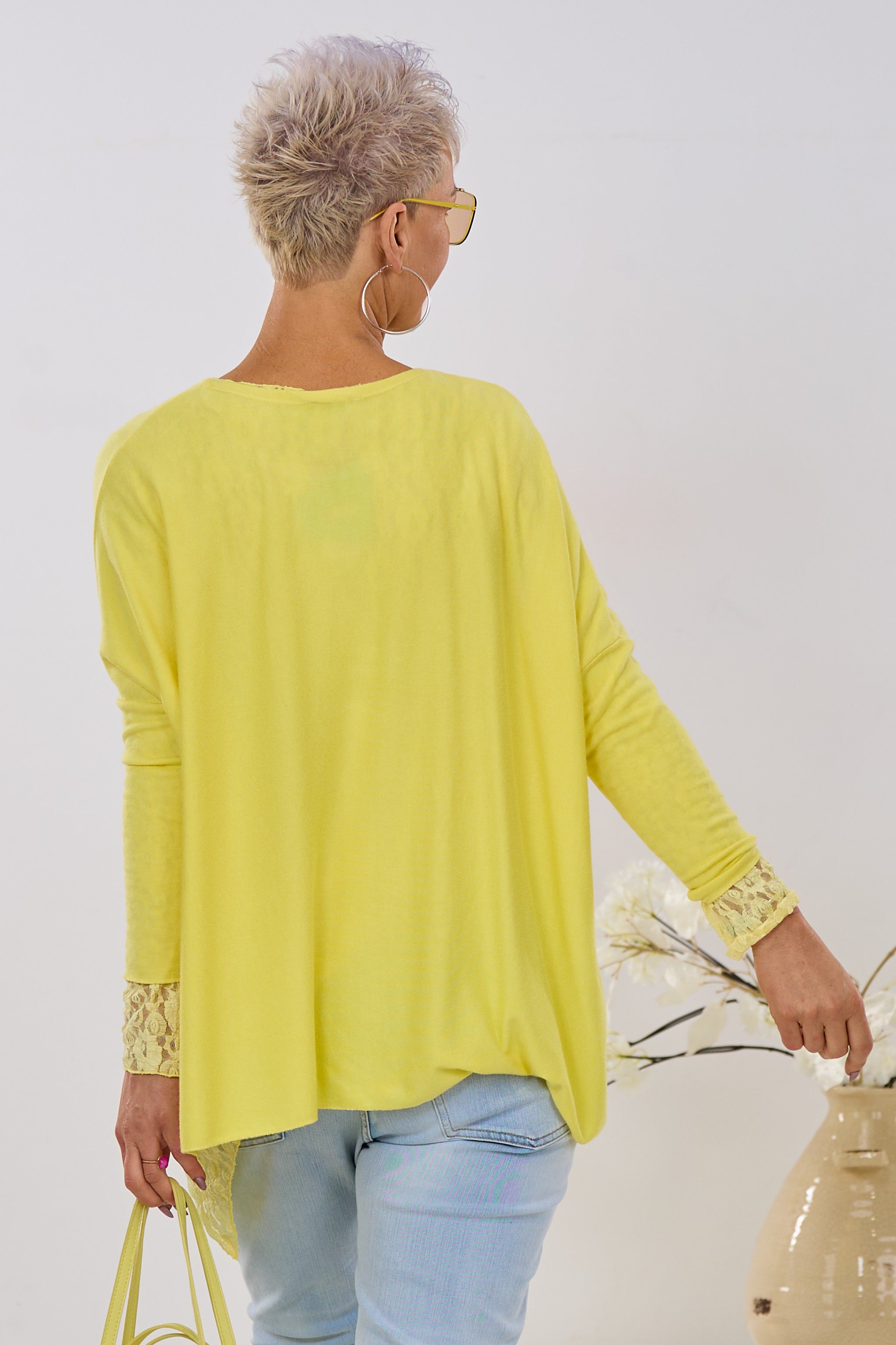 Uni Oversized Strickshirt, gelb