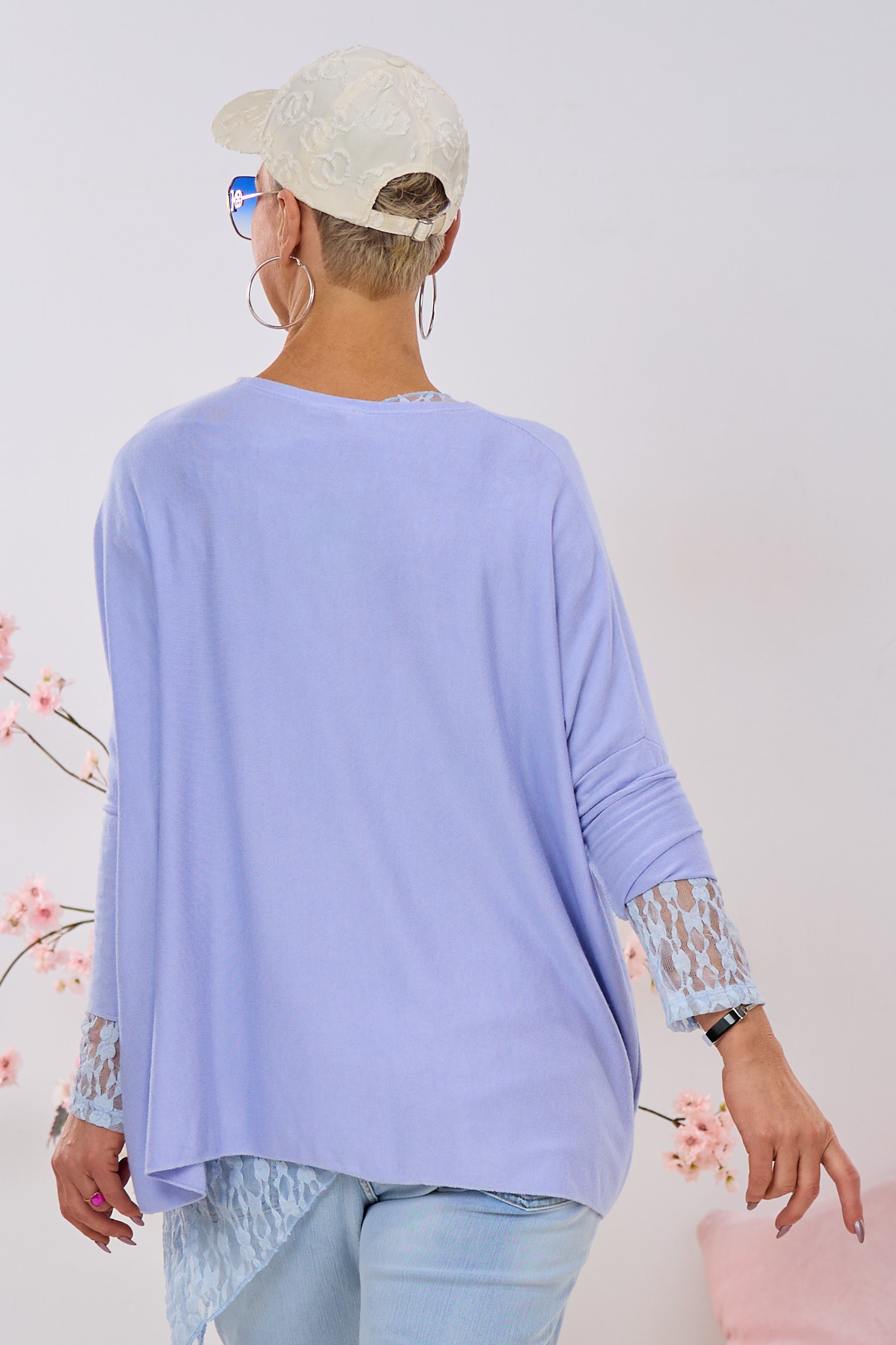 Uni Oversized Strickshirt, flieder