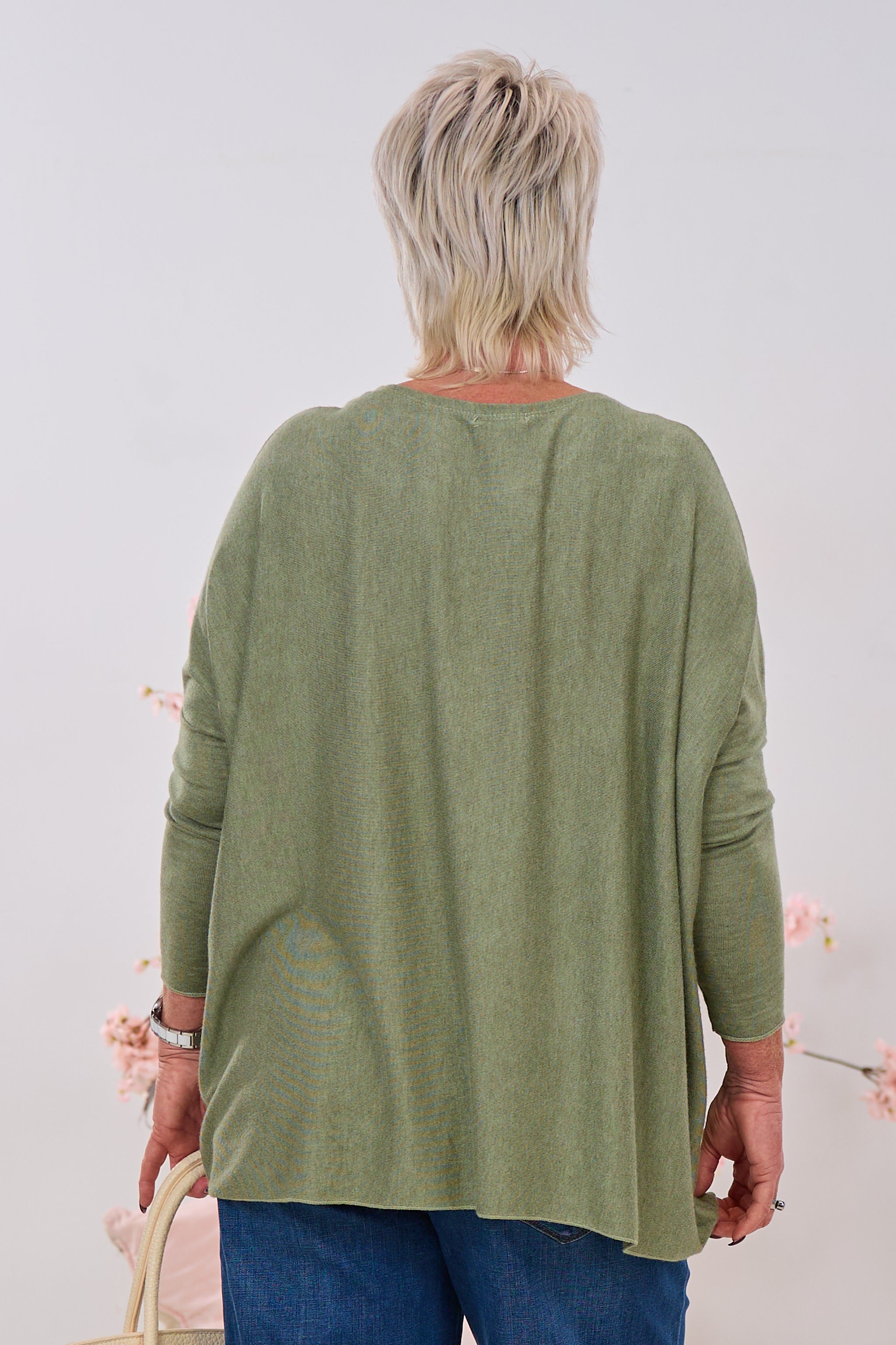 Uni Oversized Strickshirt, khaki