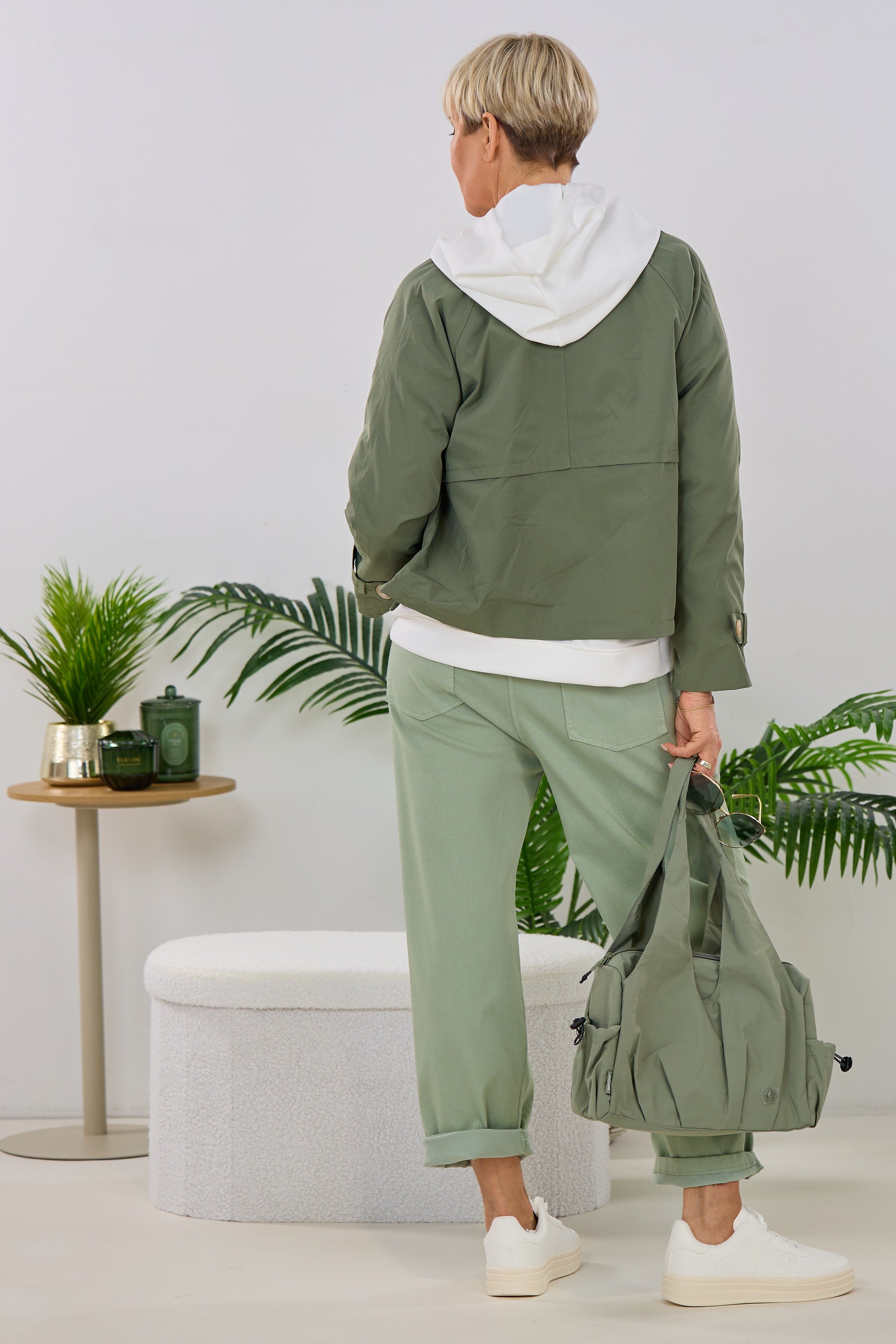 kurze Trenchjacke, khaki