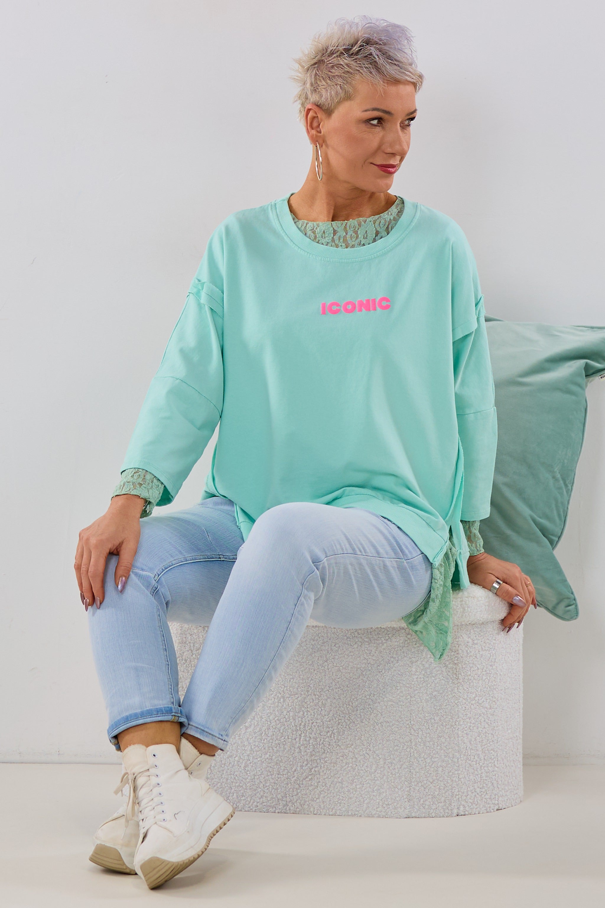 Sweaty ICONIC mit außenliegenden Nähten, mint