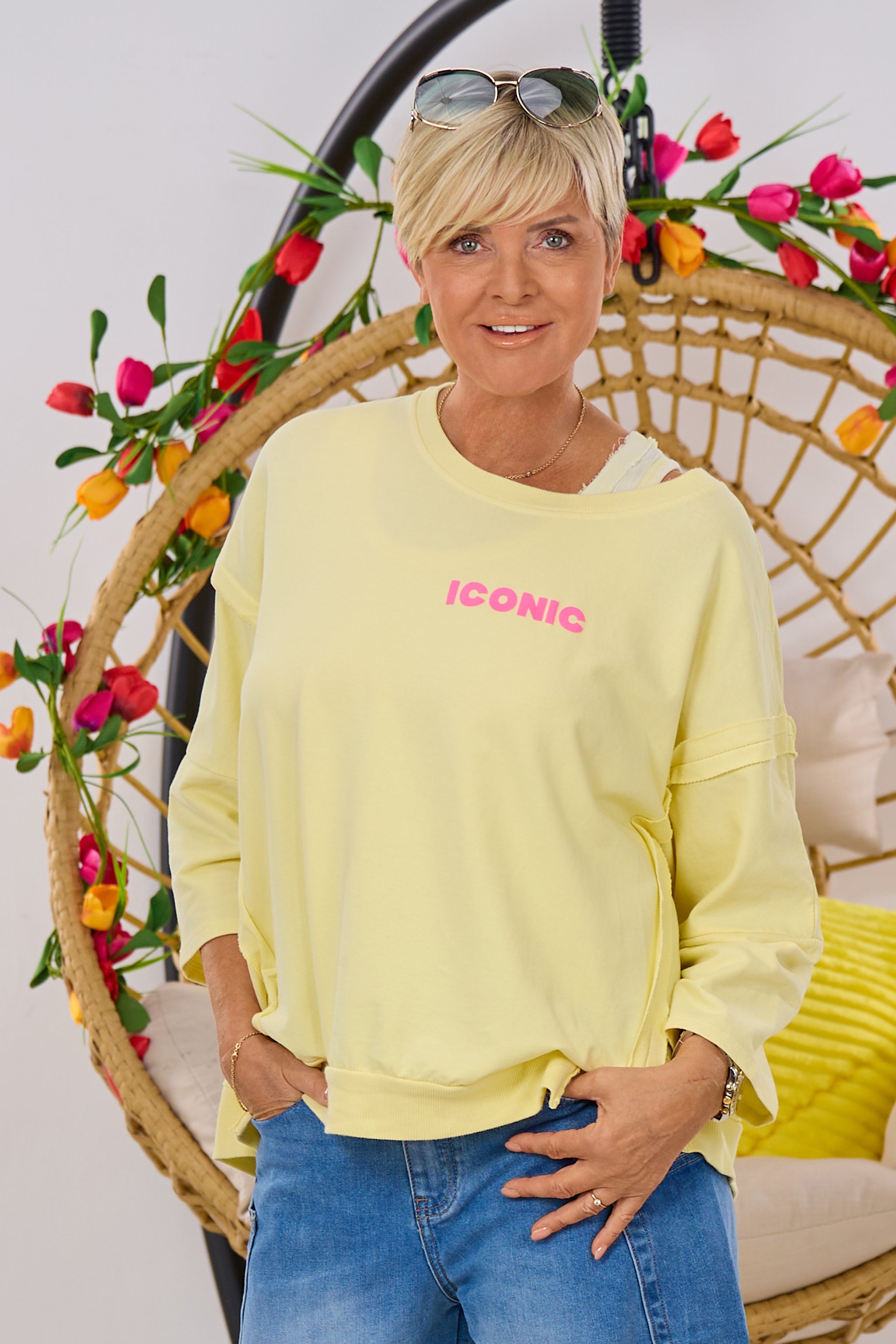 Sweaty ICONIC mit außenliegenden Nähten, gelb