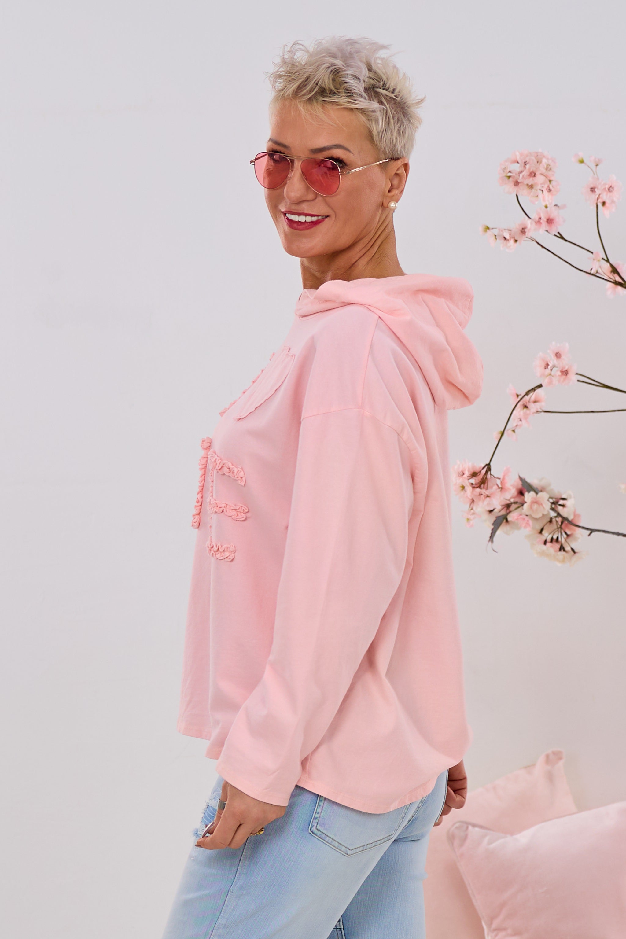 Hoodie I LOVE ME, rosa