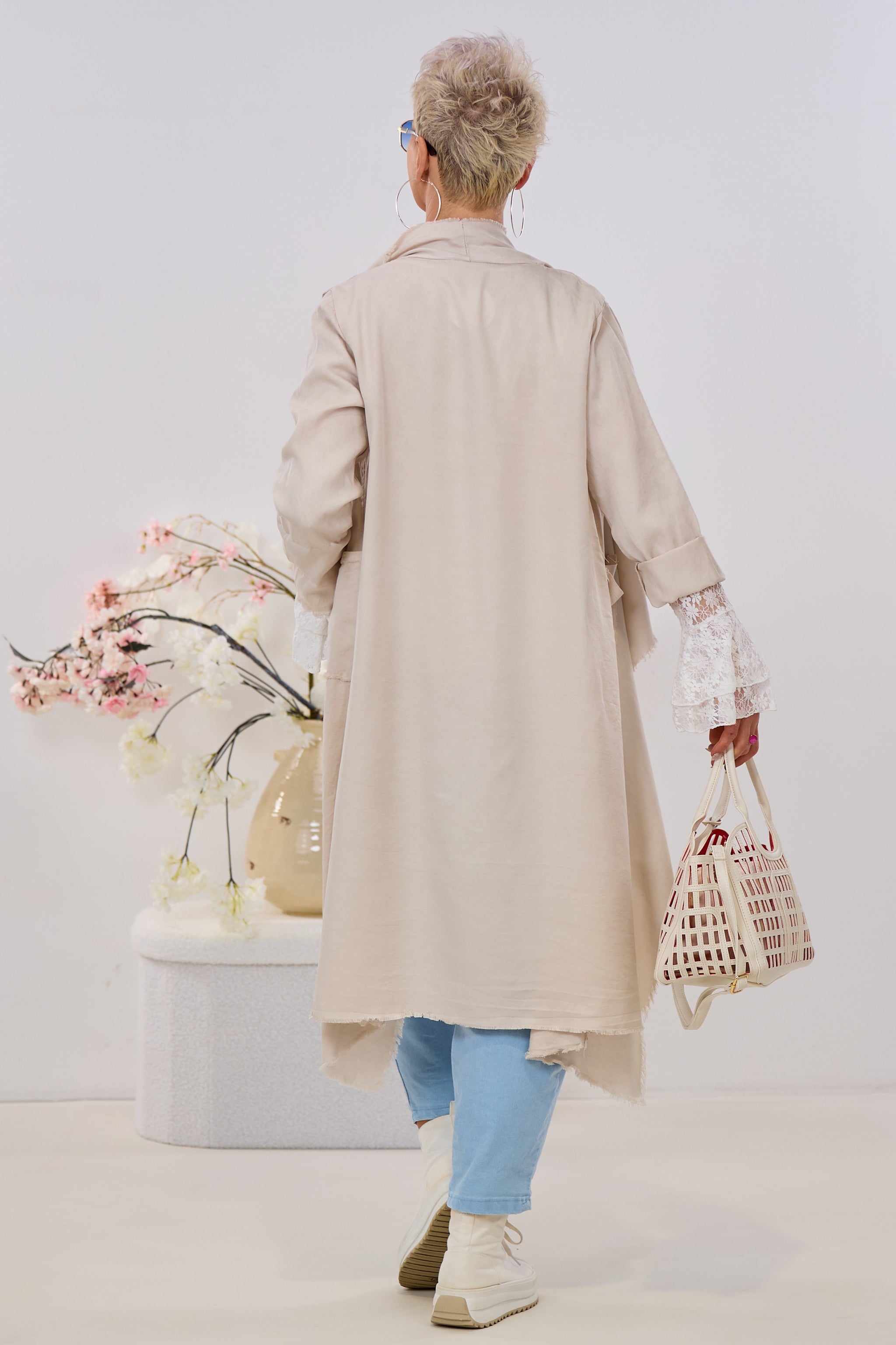 Longjacke - uni, beige