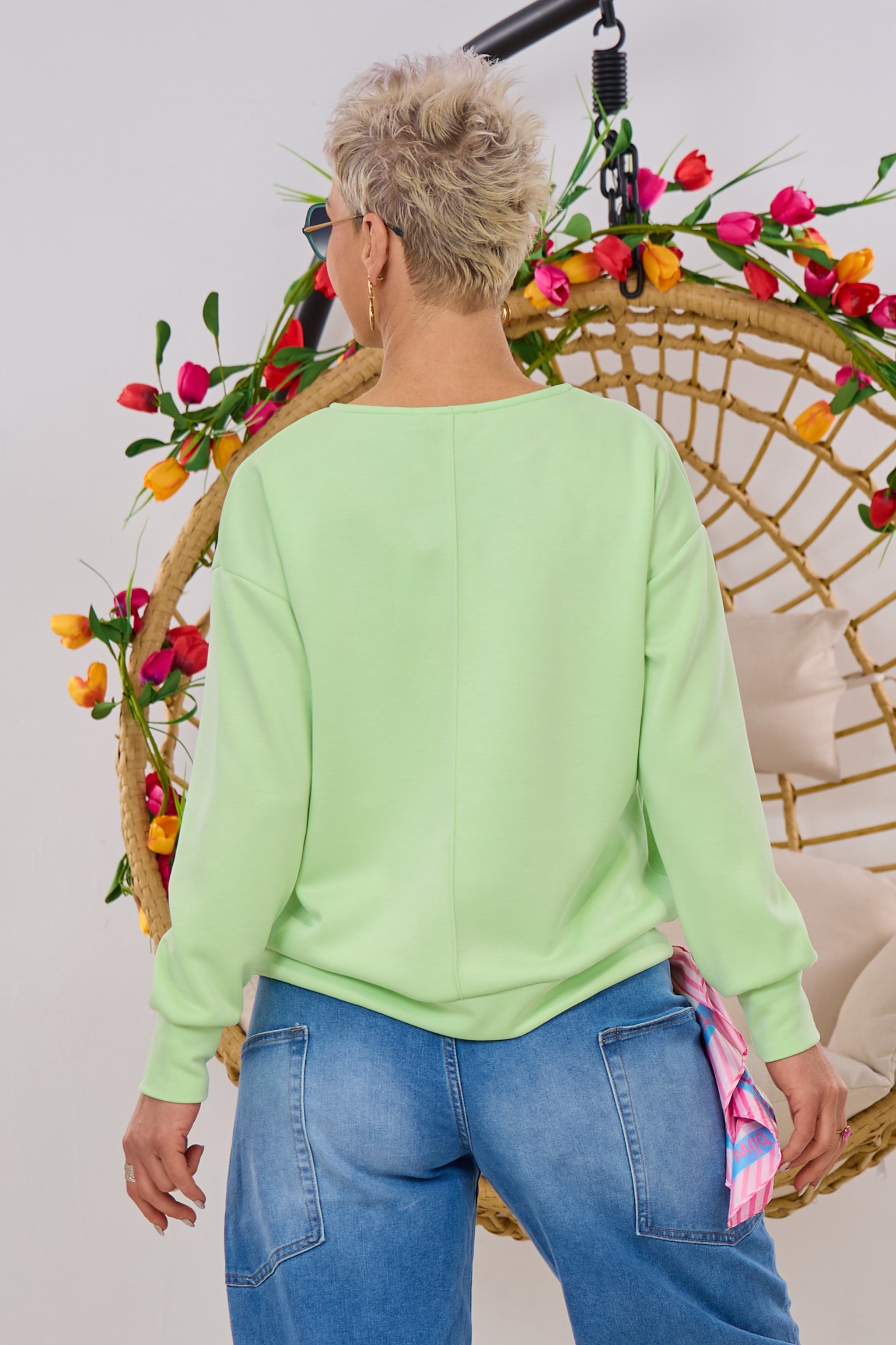 Cozy Shirt mit Mittelnaht, lindgrün