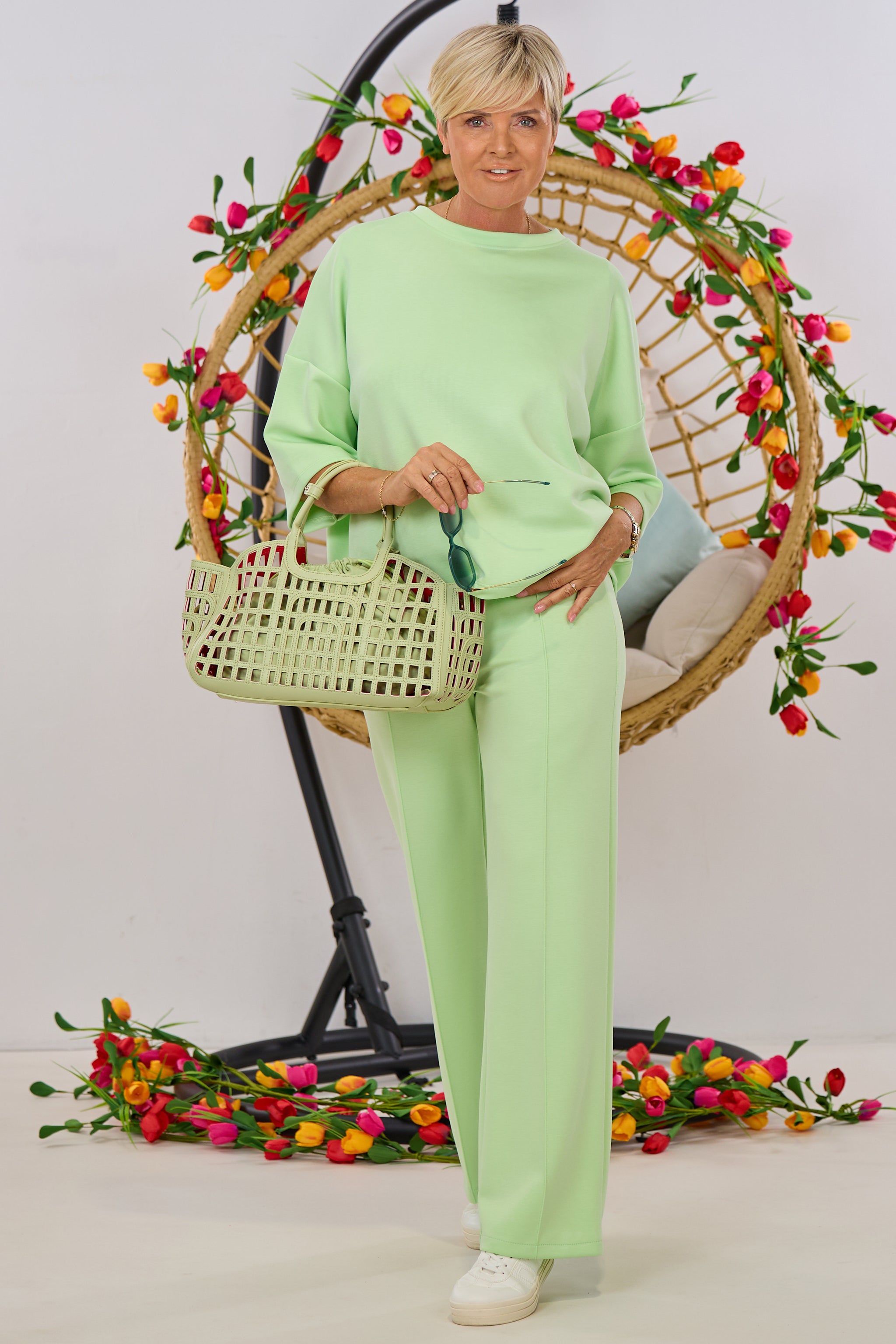 Cozy Hose mit Biese, lindgrün