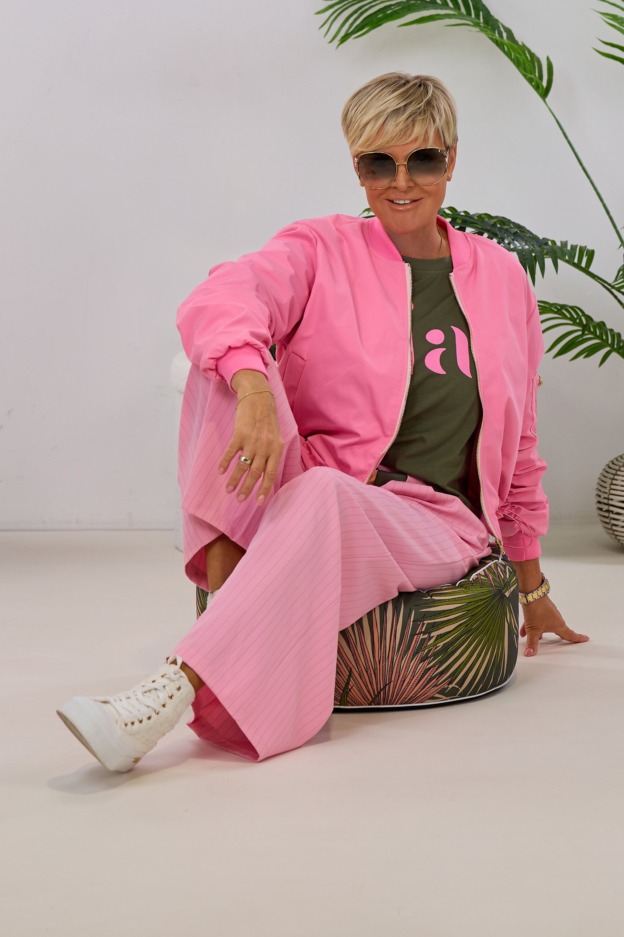 Blouson mit gerafften Ärmeln, candy rosa