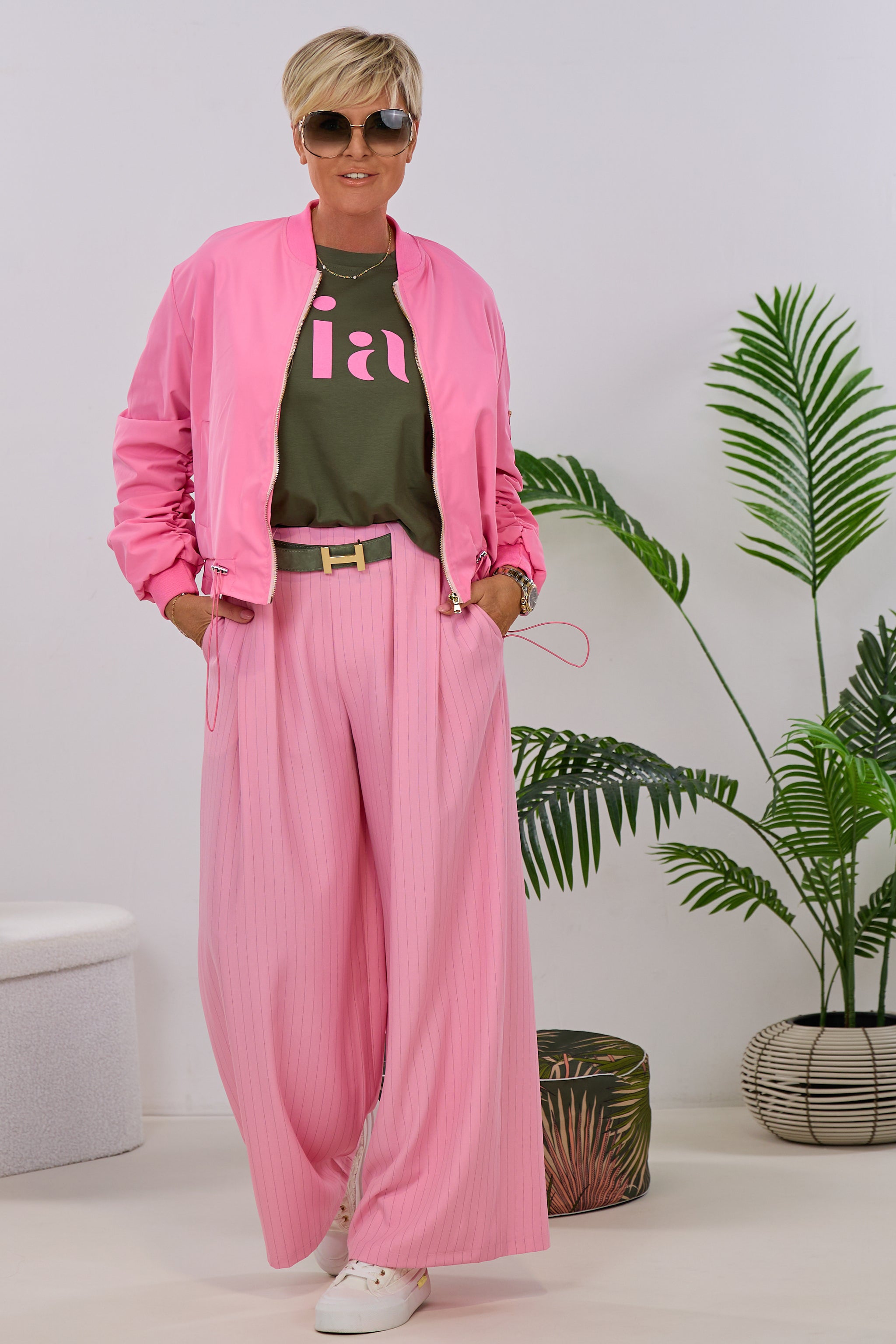 Blouson mit gerafften Ärmeln, candy rosa