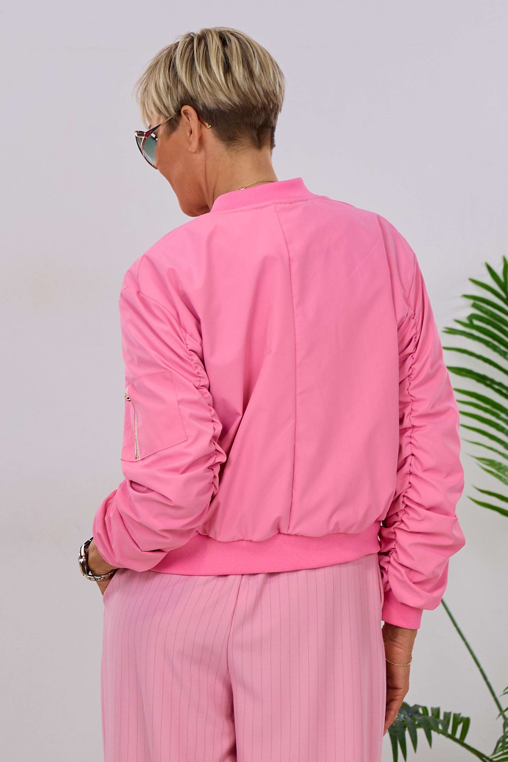 Blouson mit gerafften Ärmeln, candy rosa