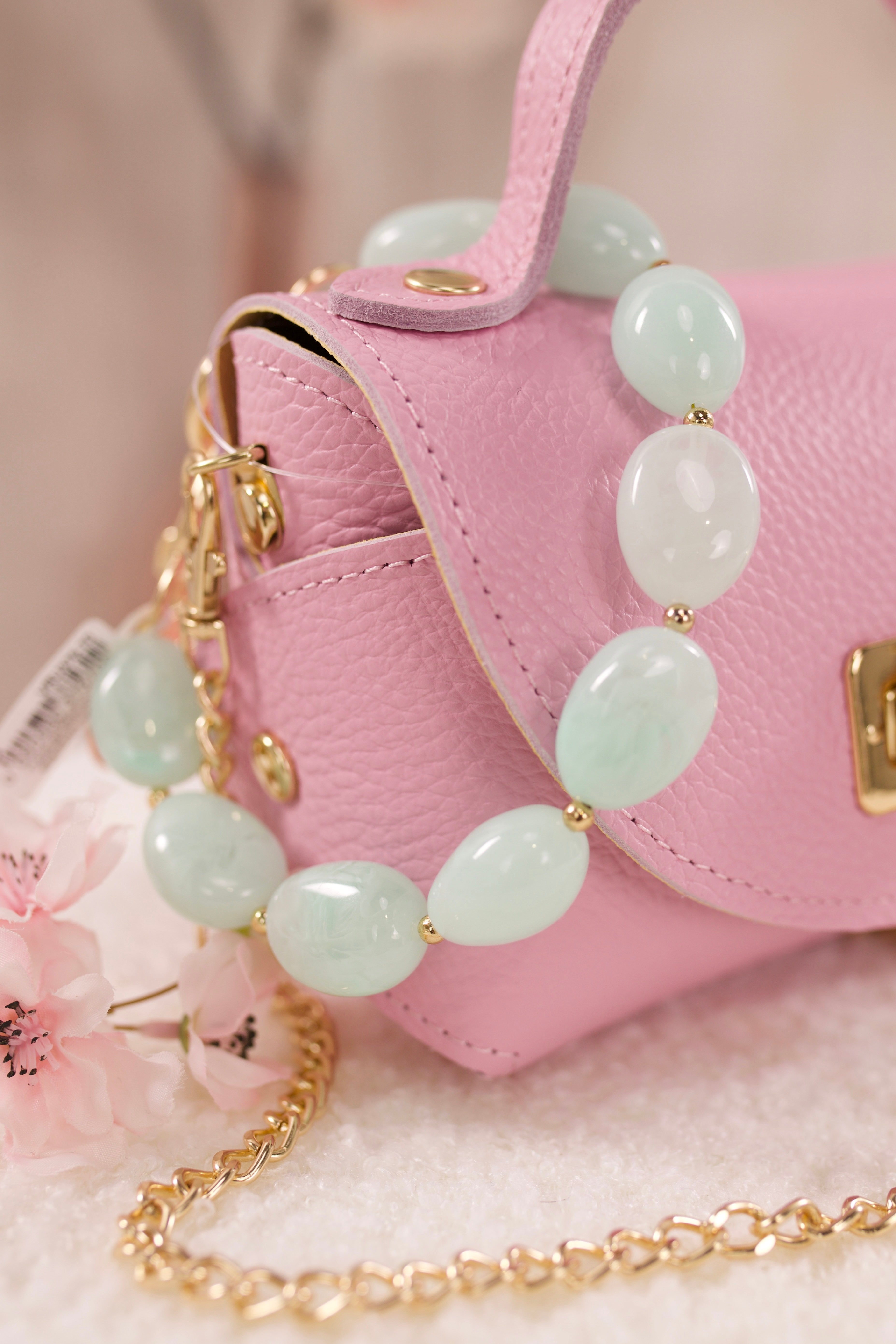 Handy-/Taschenanhänger, mint-gold