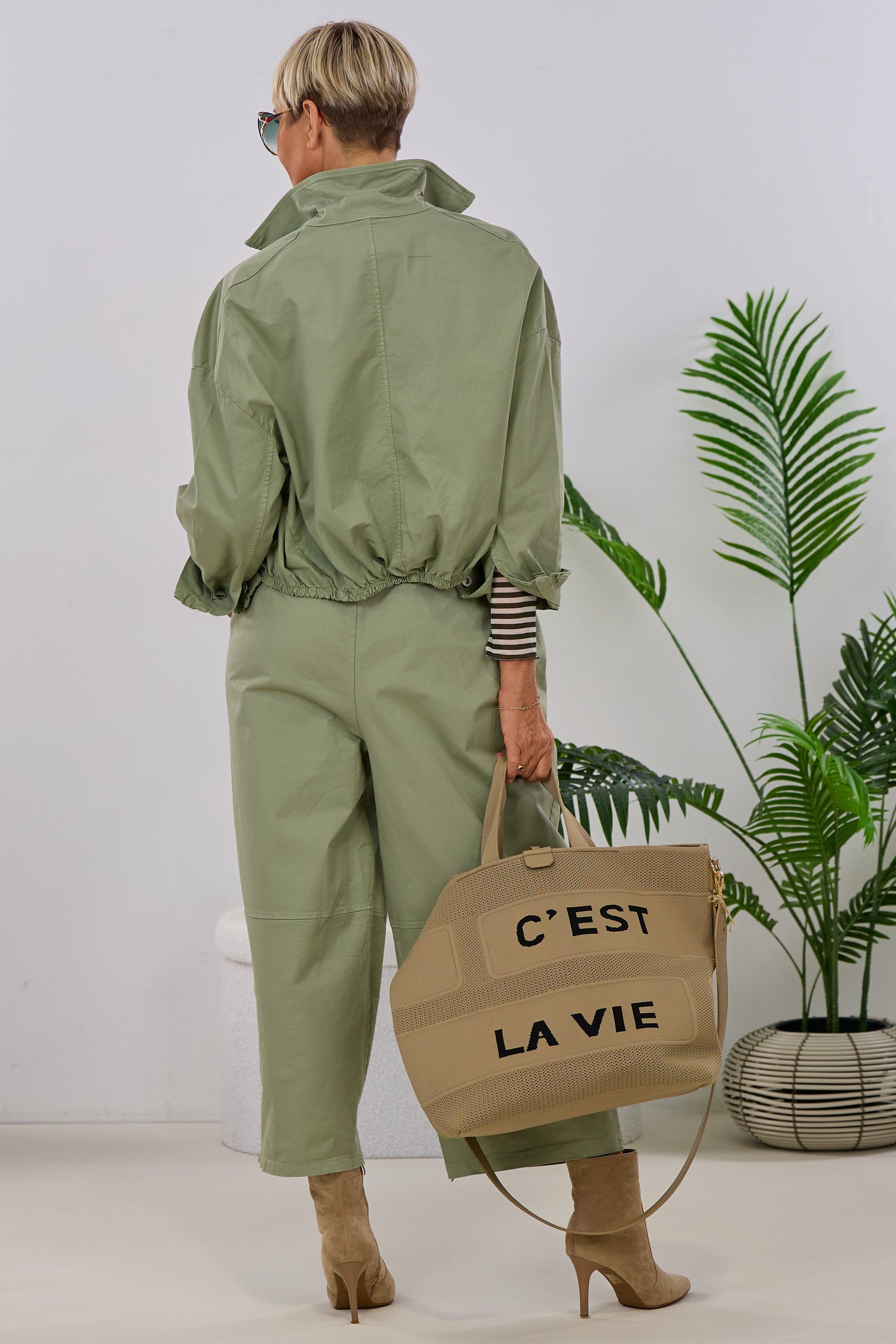 Kurze Jeans Hemdjacke, khaki