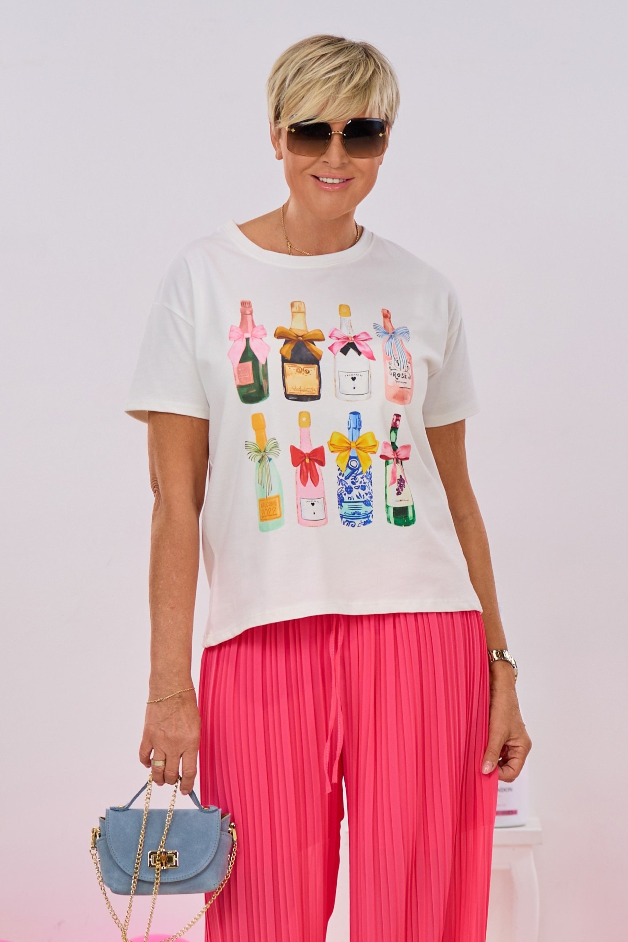 Champagne T-shirt, white-multicolored