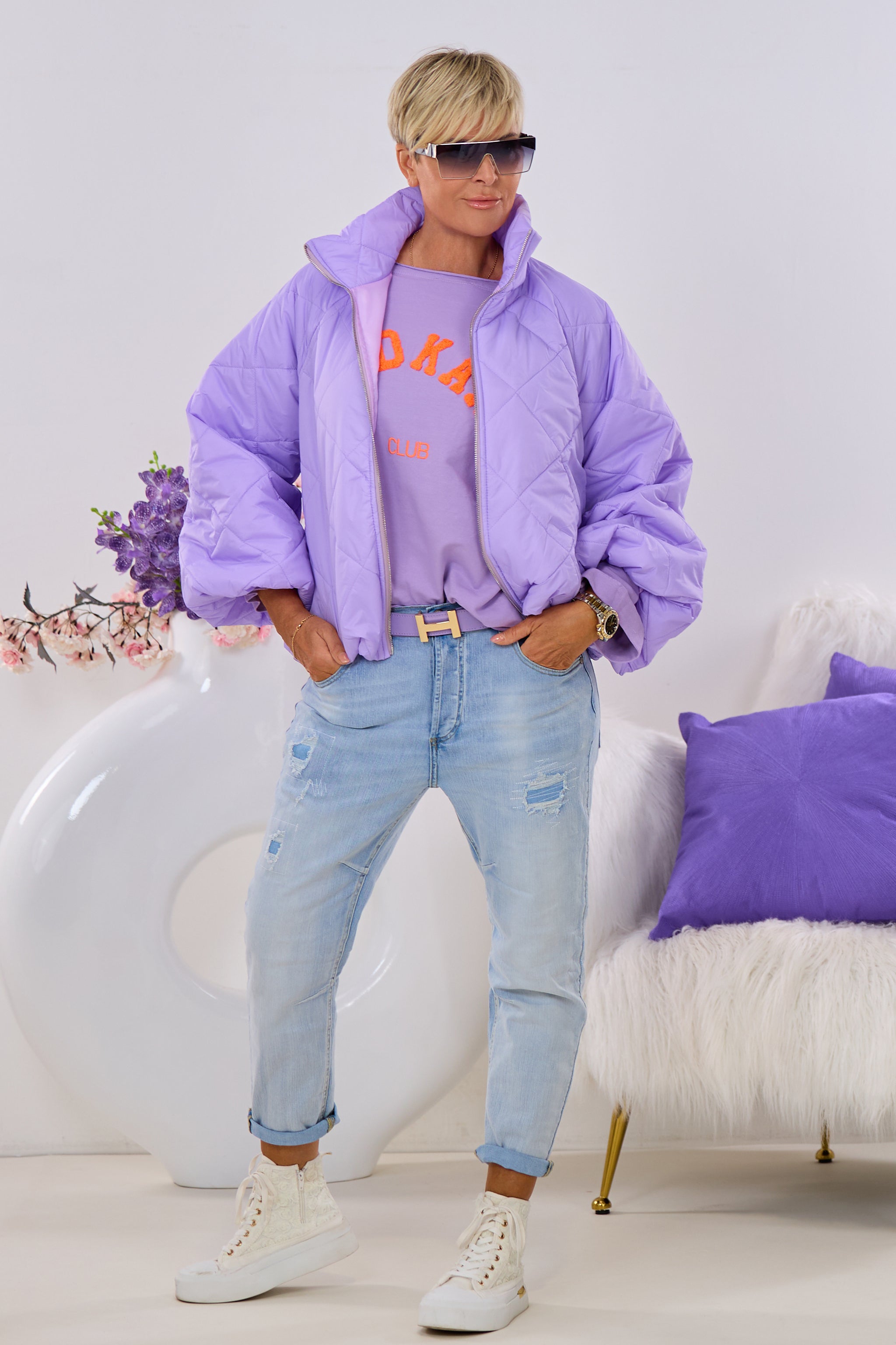 Steppjacke im Balloon-Style, flieder