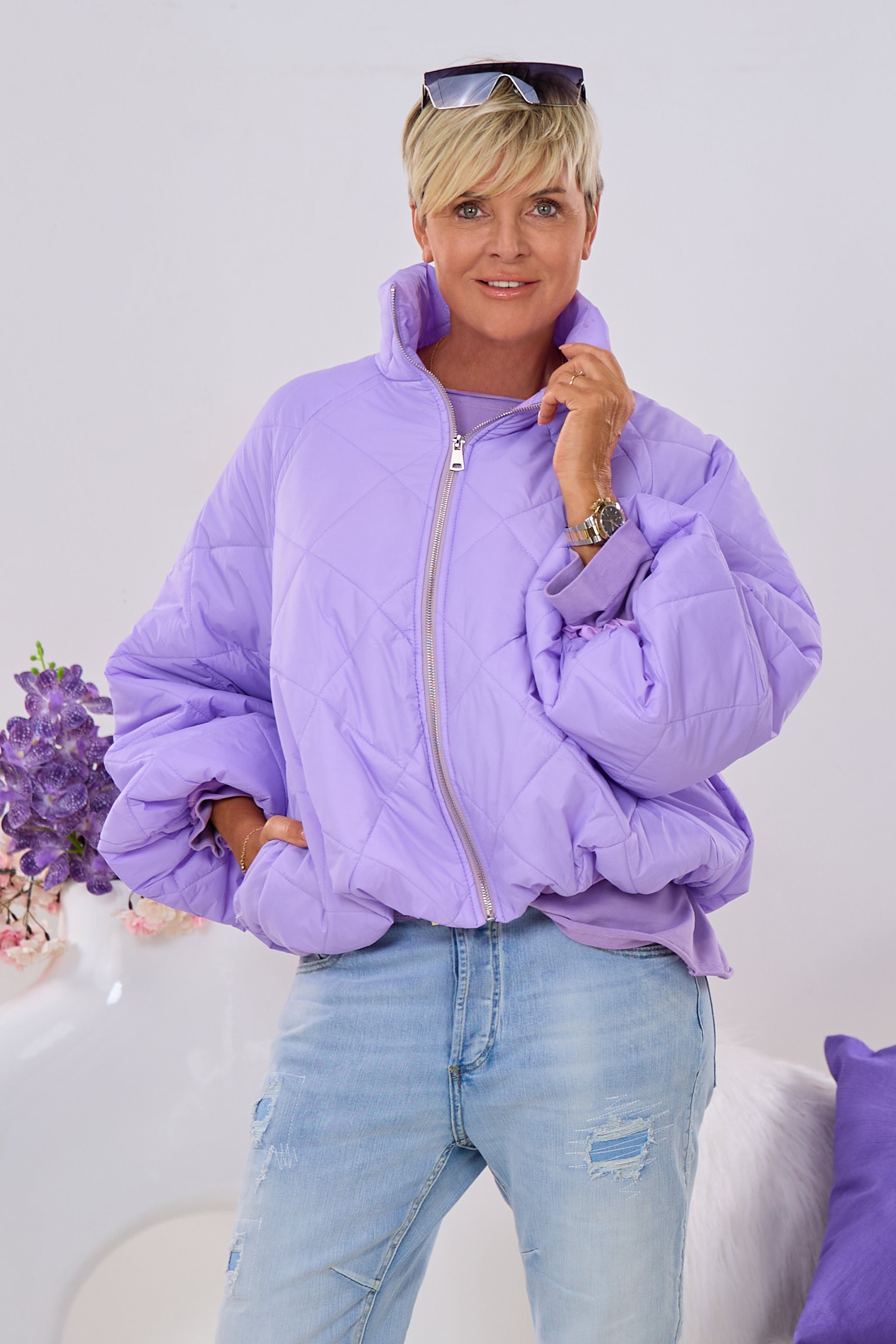 Steppjacke im Balloon-Style, flieder