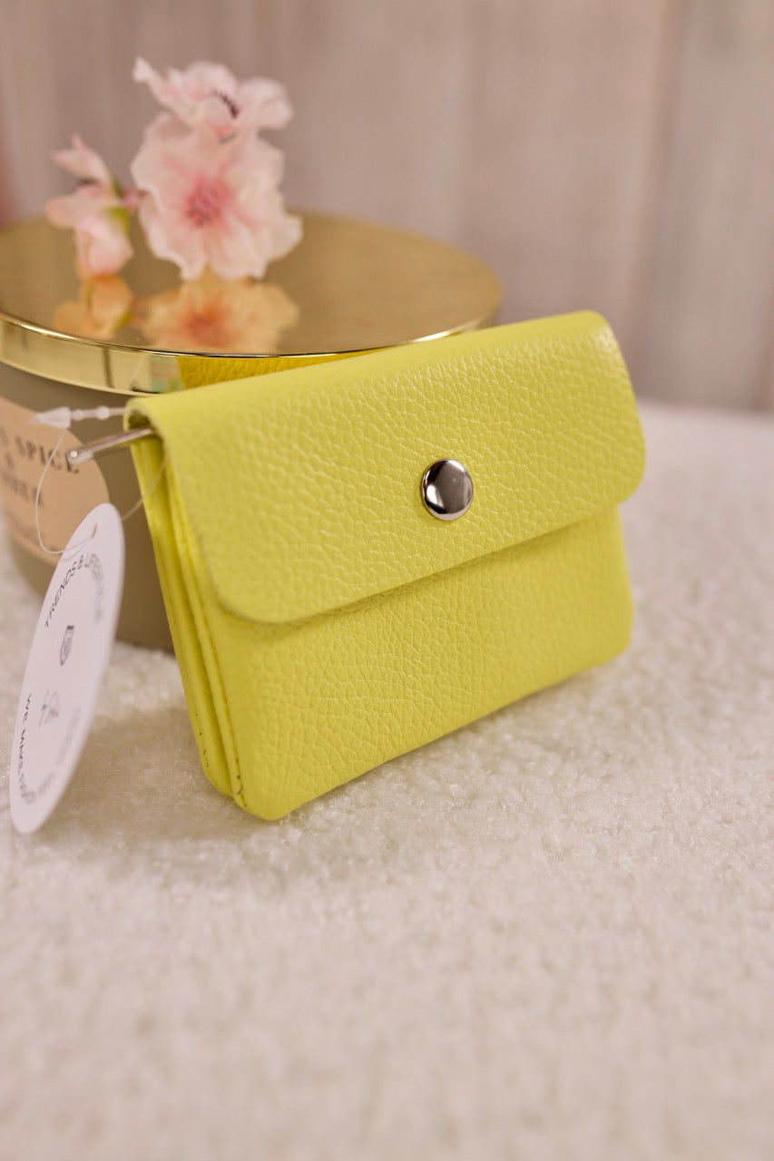Kleines Echtleder Portemonnaie, gelb