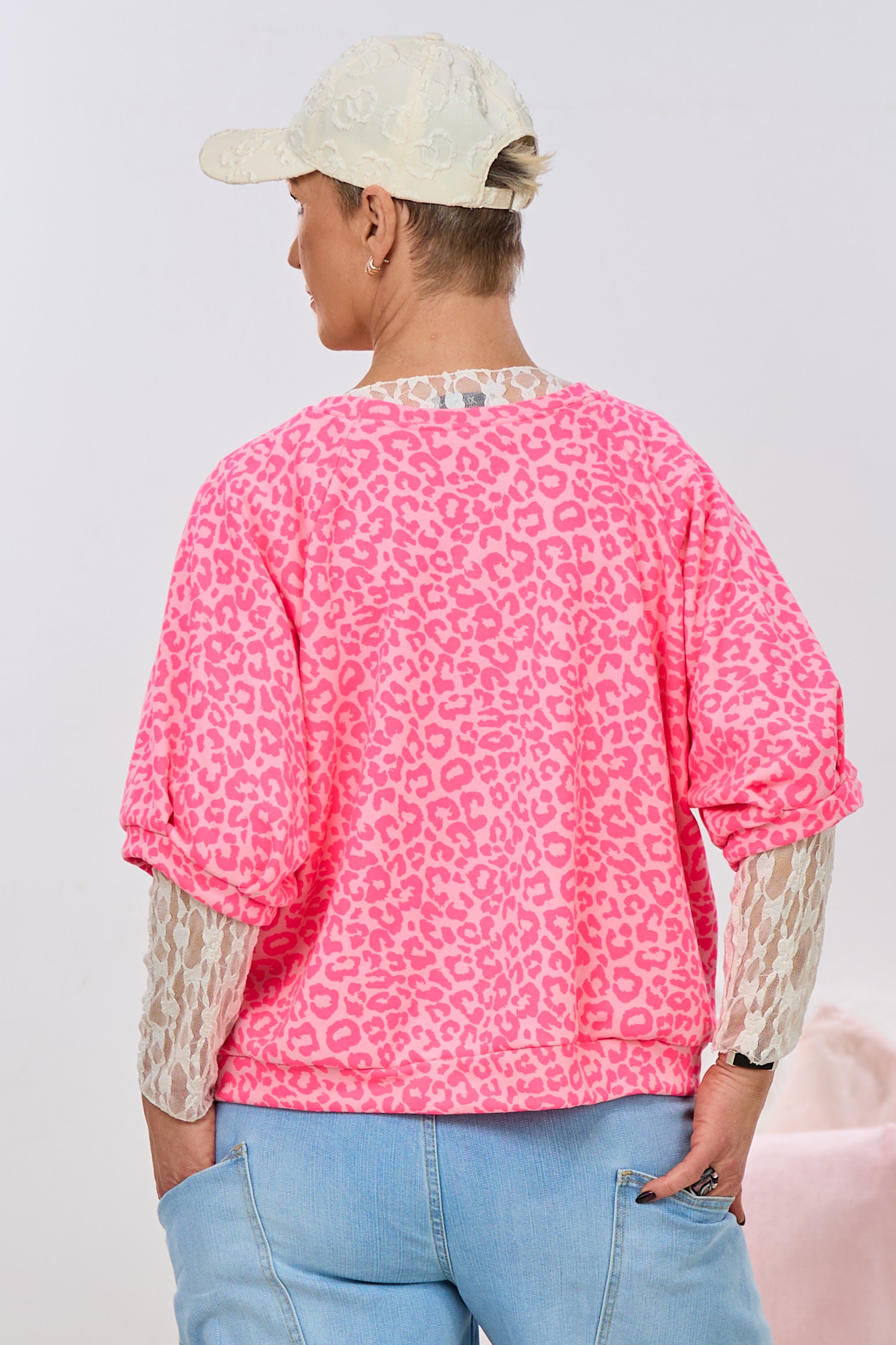 Kurzarm Sweaty mit Raglanärmeln, rosa-neon pink