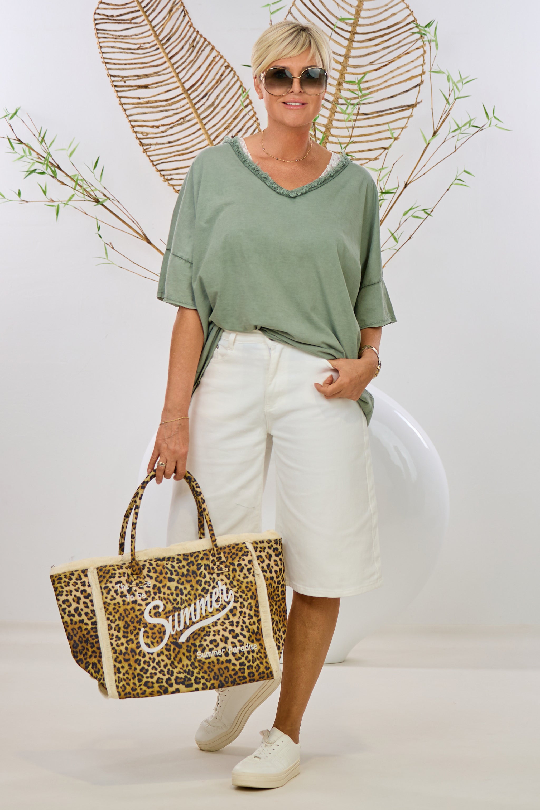 Jeans Bermuda, weiß