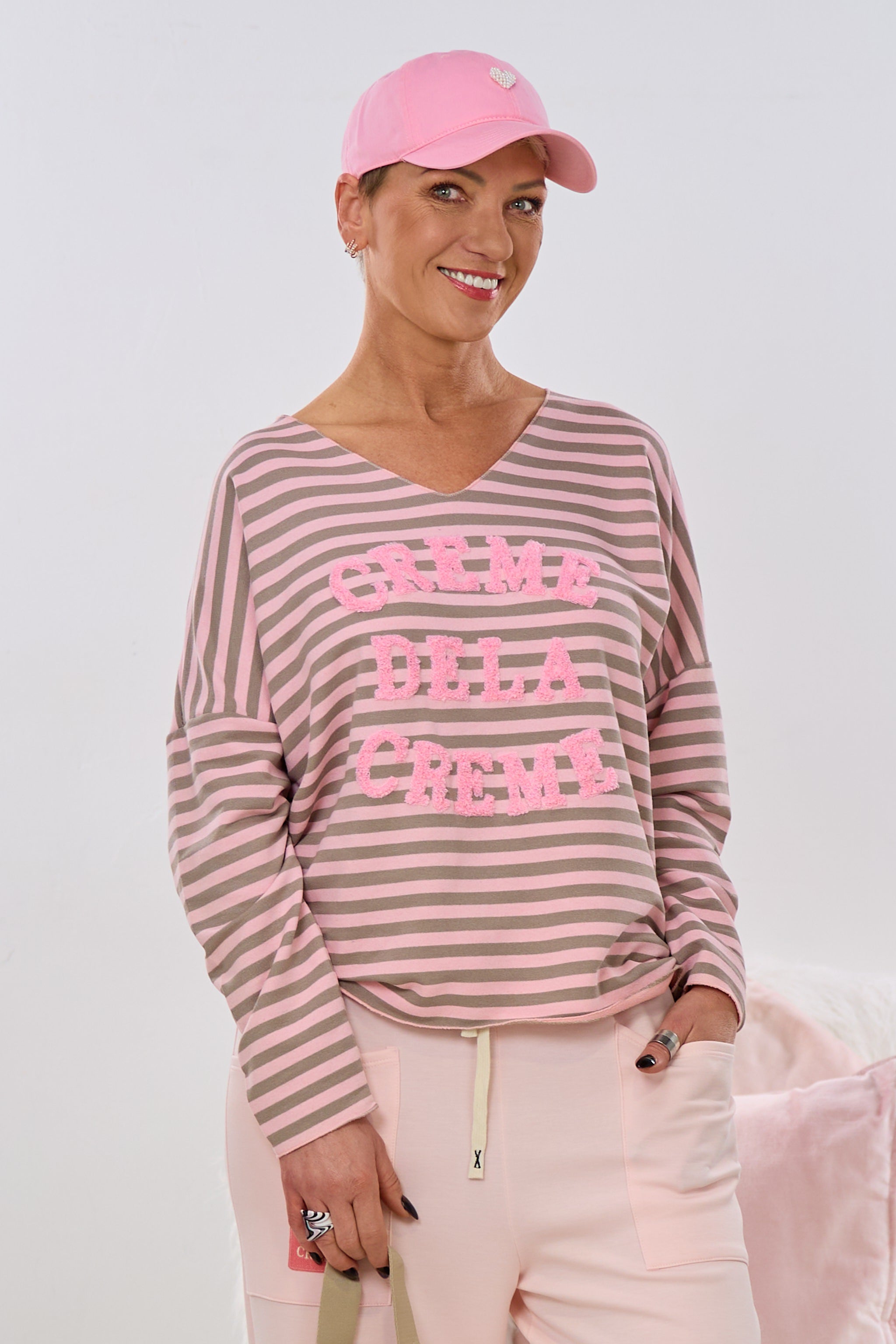 Sweaty CREME DE LA CREME, taupe-rosa