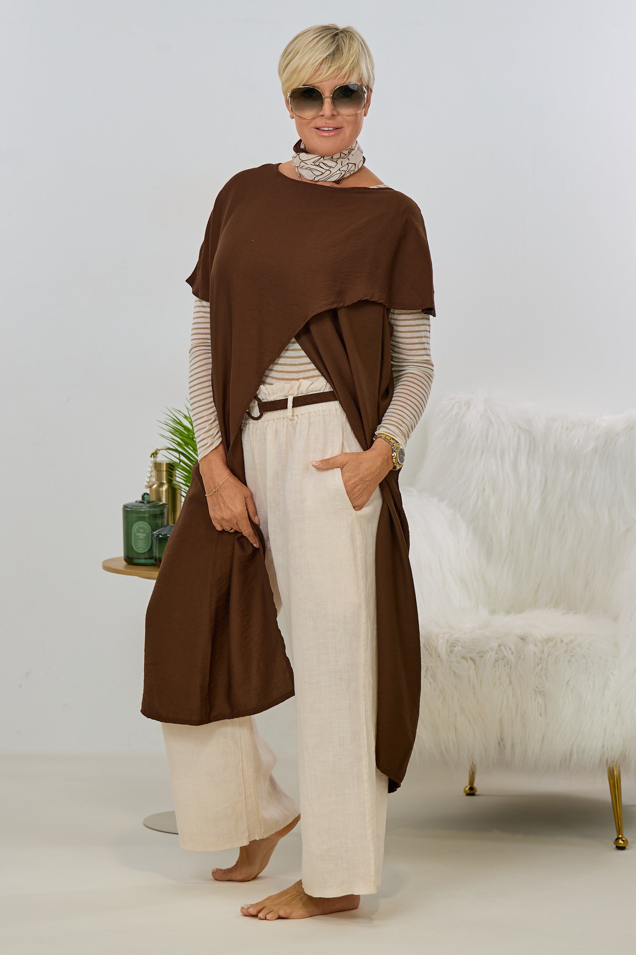 Overlay/Poncho, braun