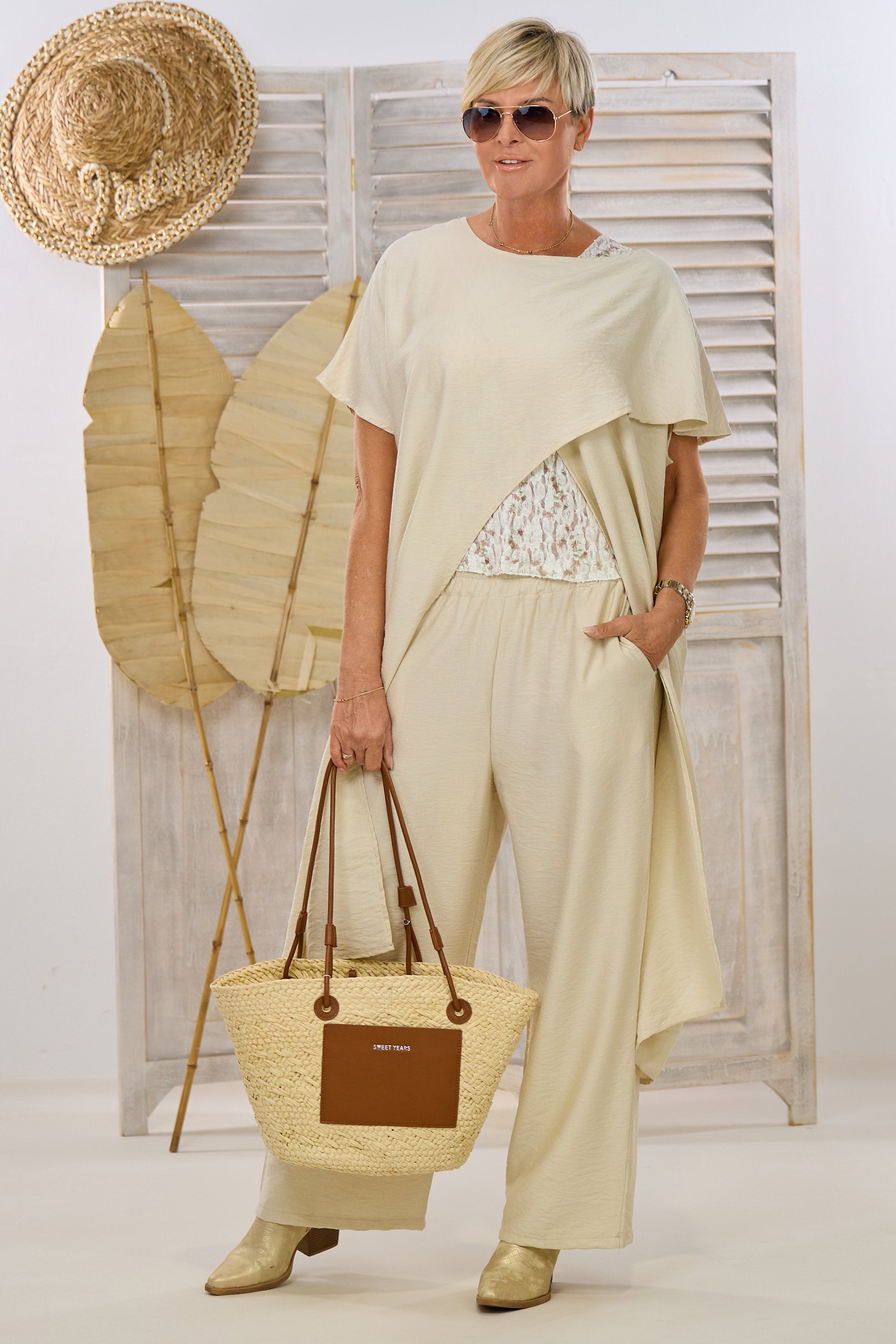 Overlay/Poncho, beige