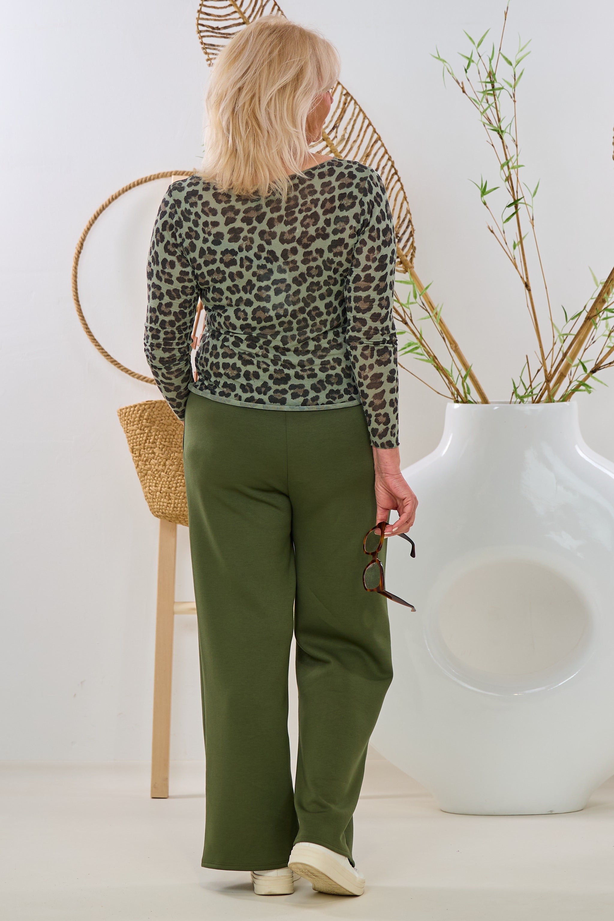 transparentes Longsleeve, leo-khaki