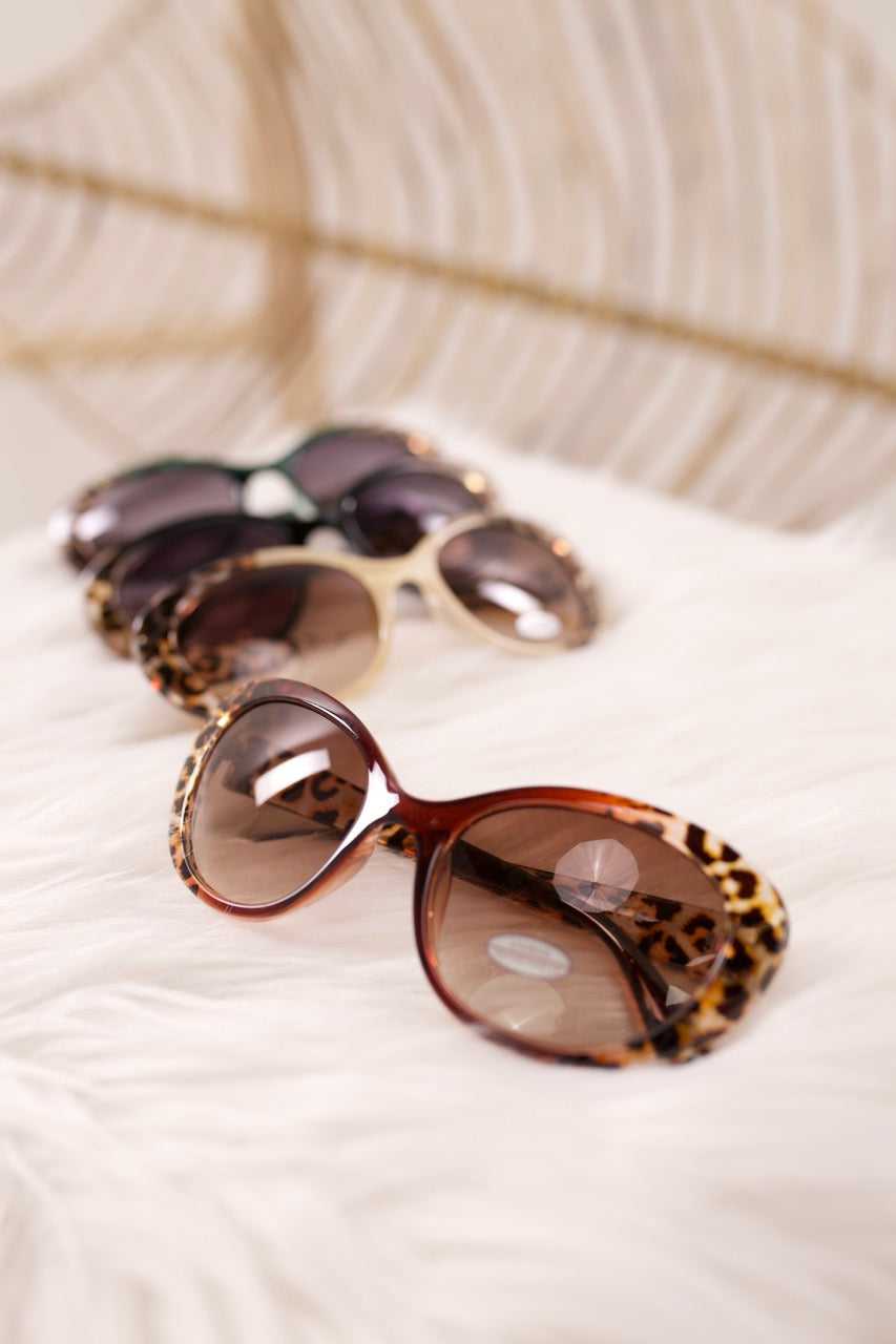 Elegante Sonnenbrille mit Leo, braun