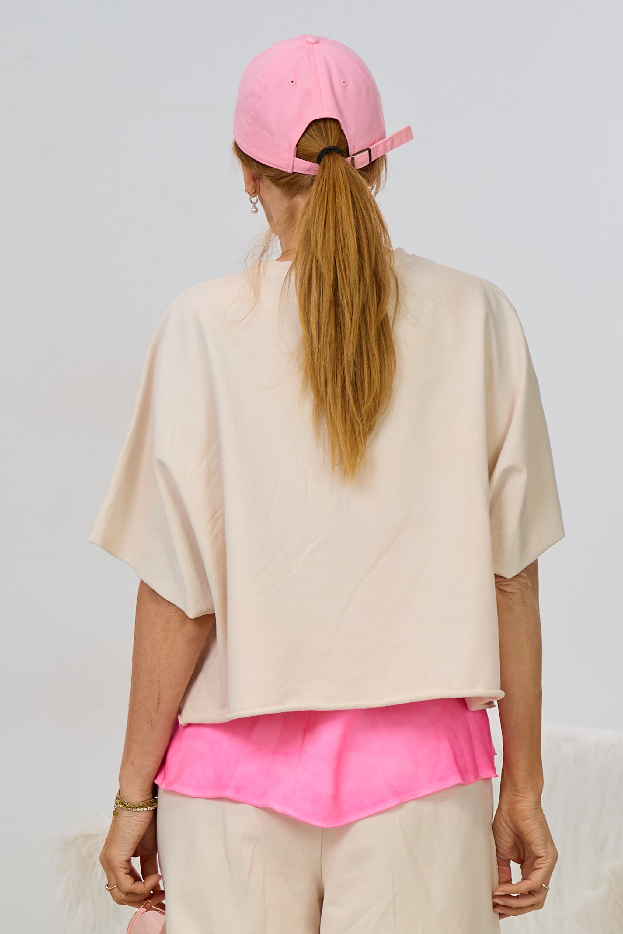 kurzarm Sweaty "amour is french", beige