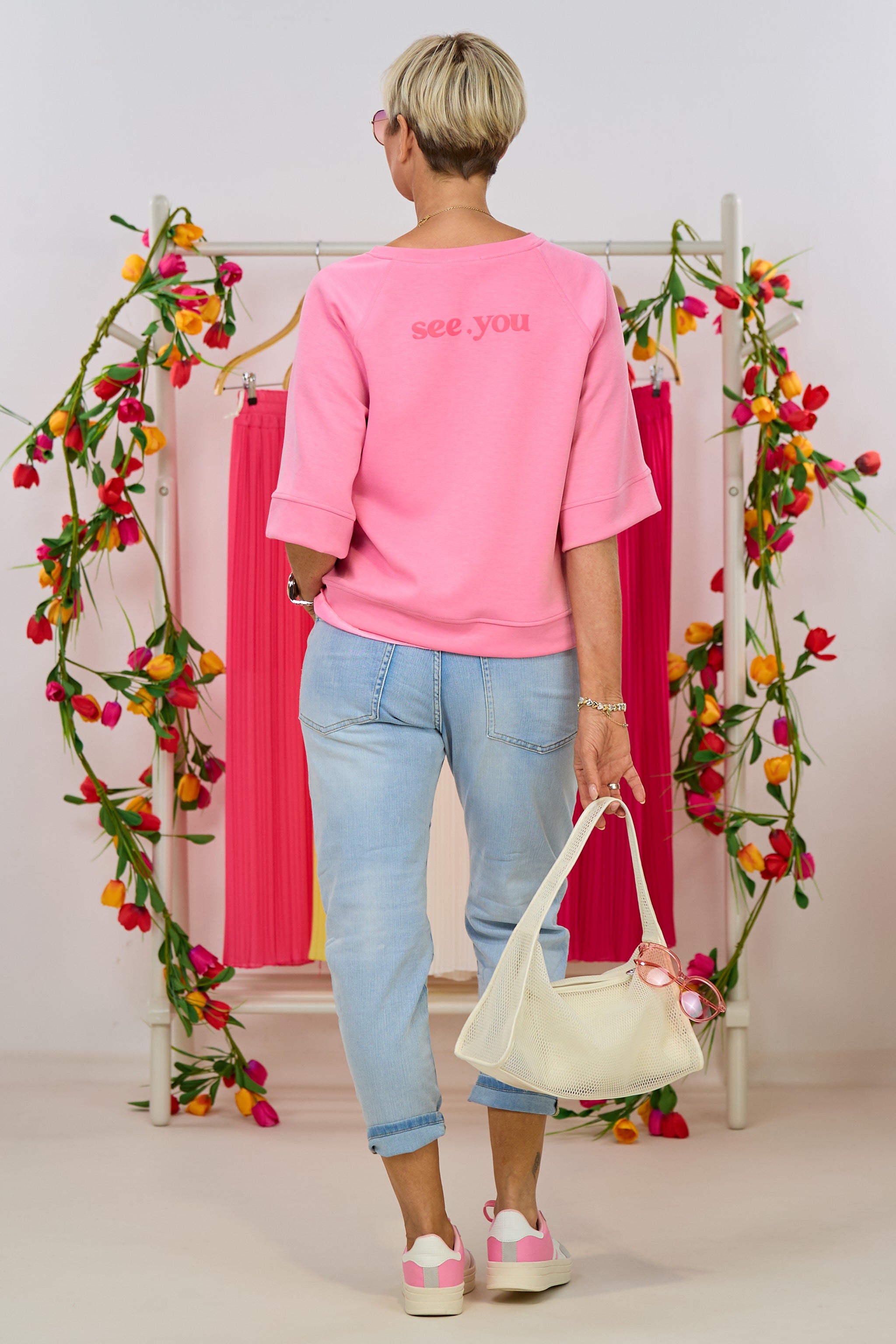 Cozy Shirt HEY YOU - SEE YOU, rosa