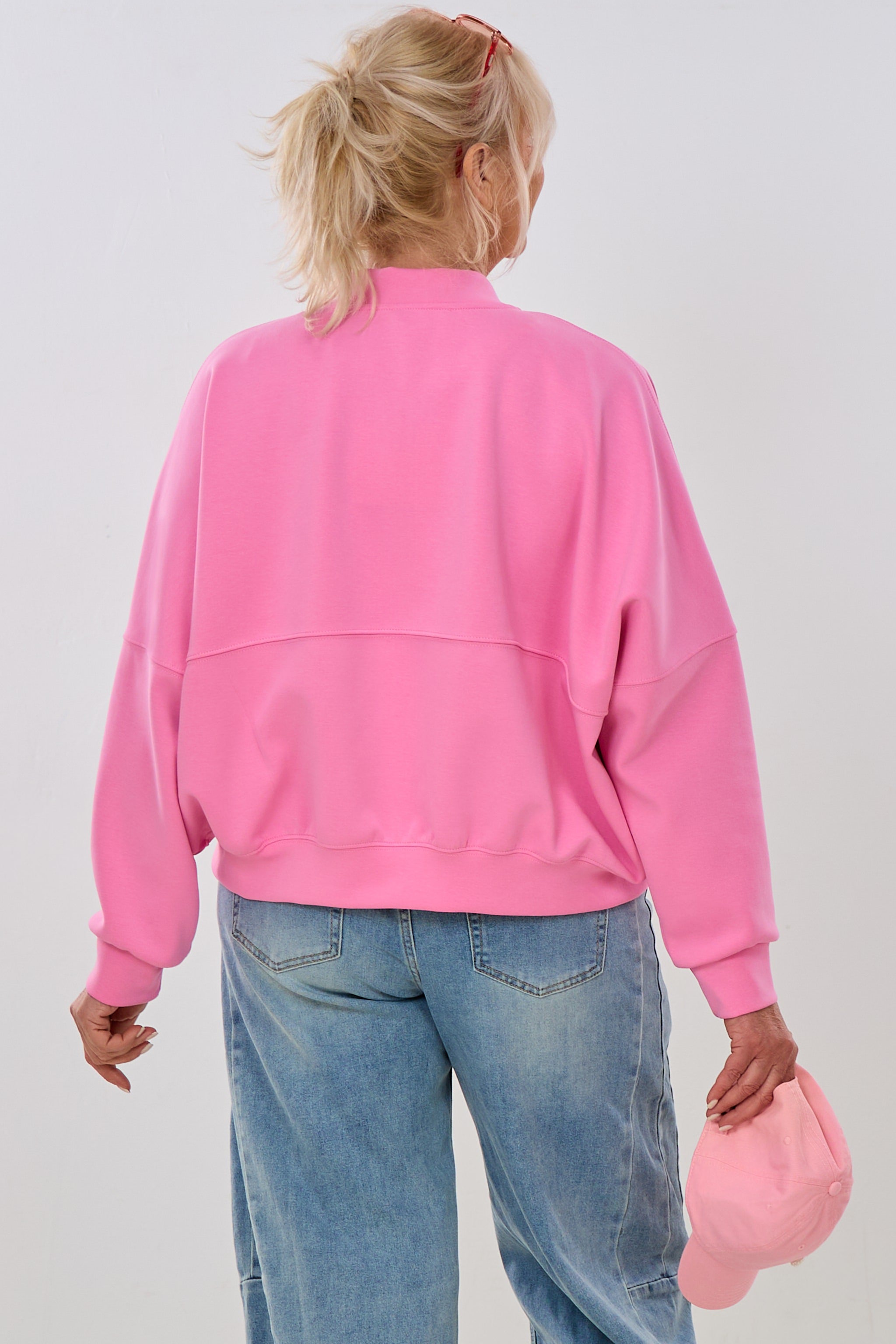Blouson mit Steppnähten, candy pink