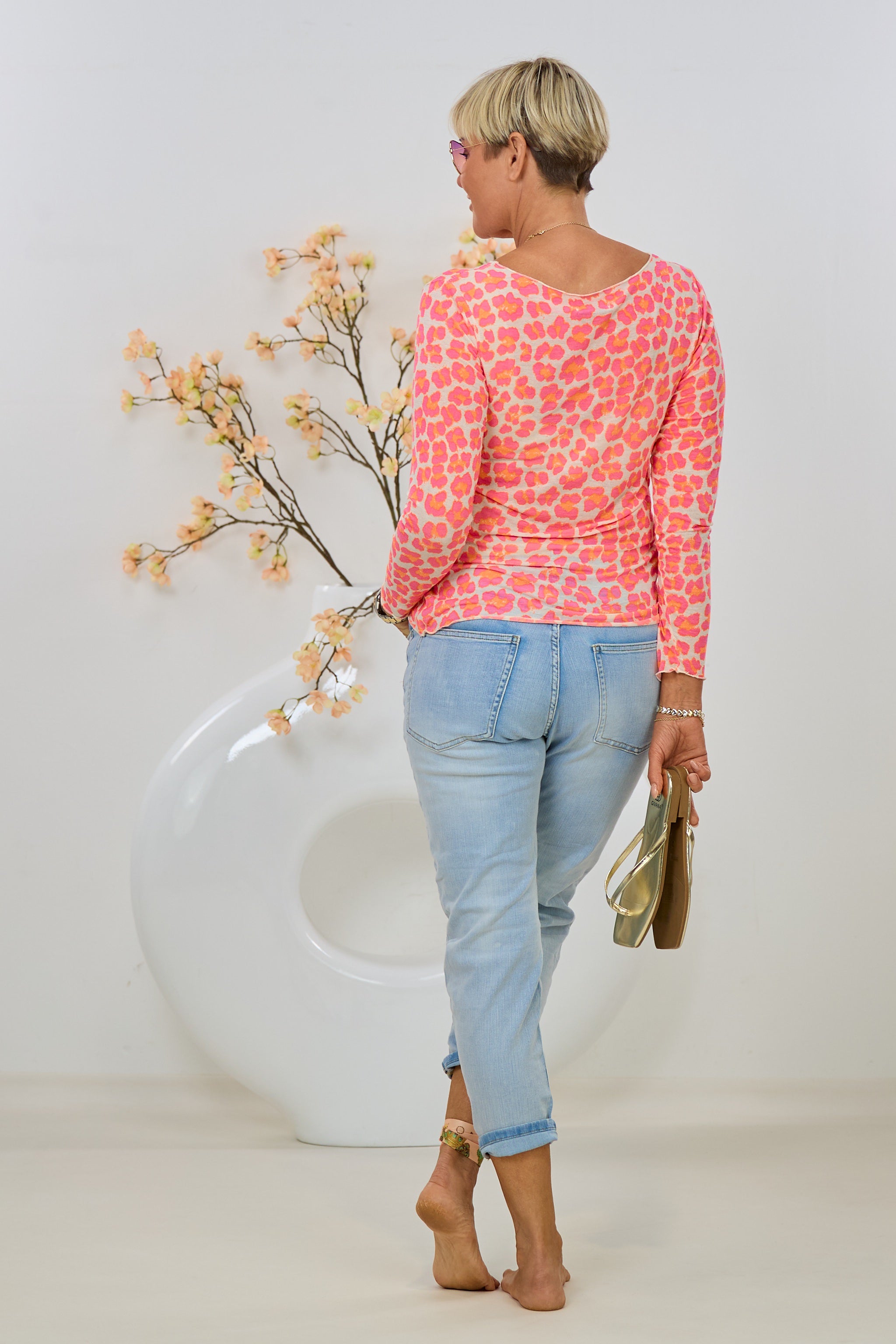 transparentes Longsleeve, leo-flieder-orange