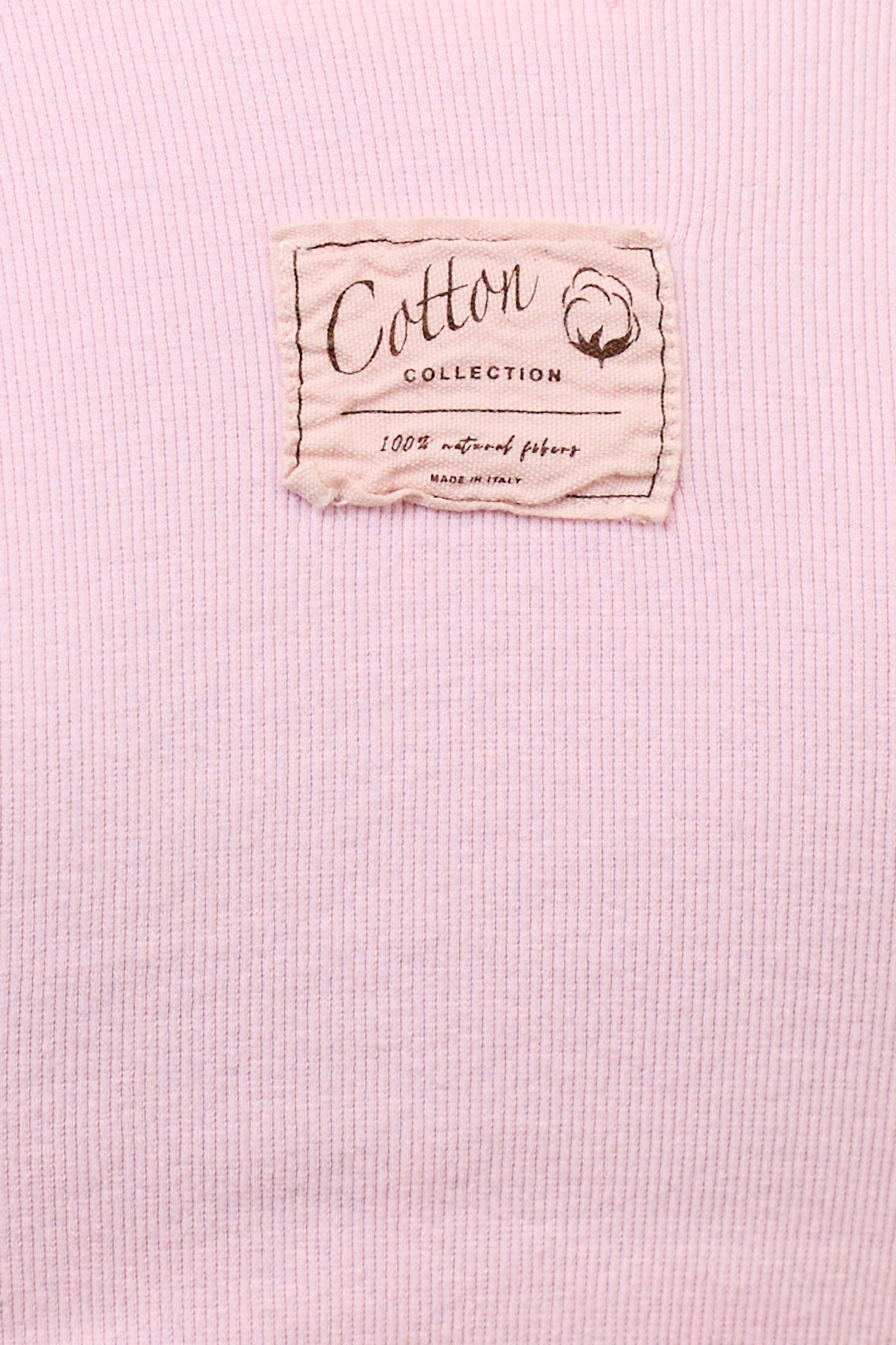 Geripptes Top mit Bordüre, rosa