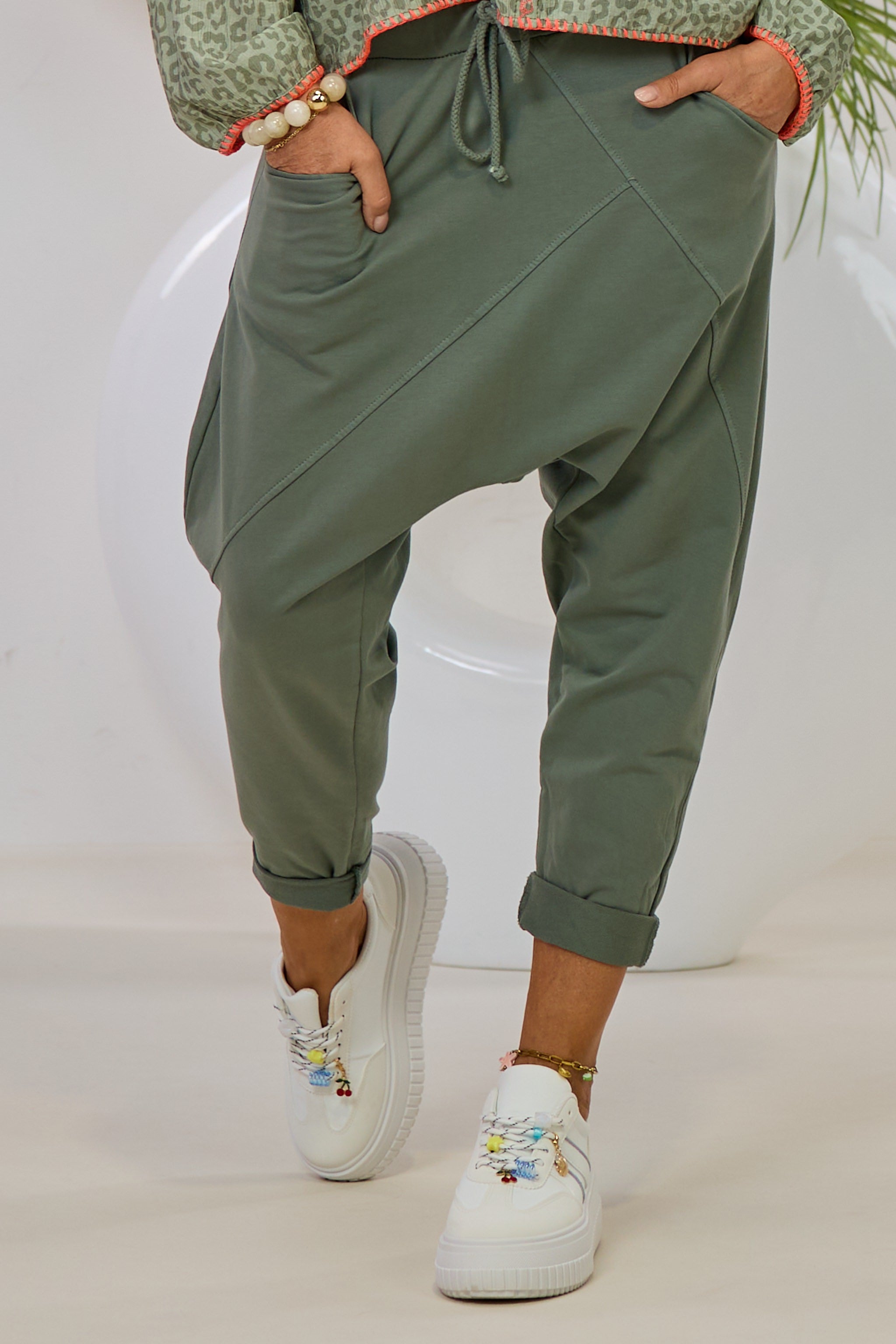 Baggy Sweat-Hose, khaki