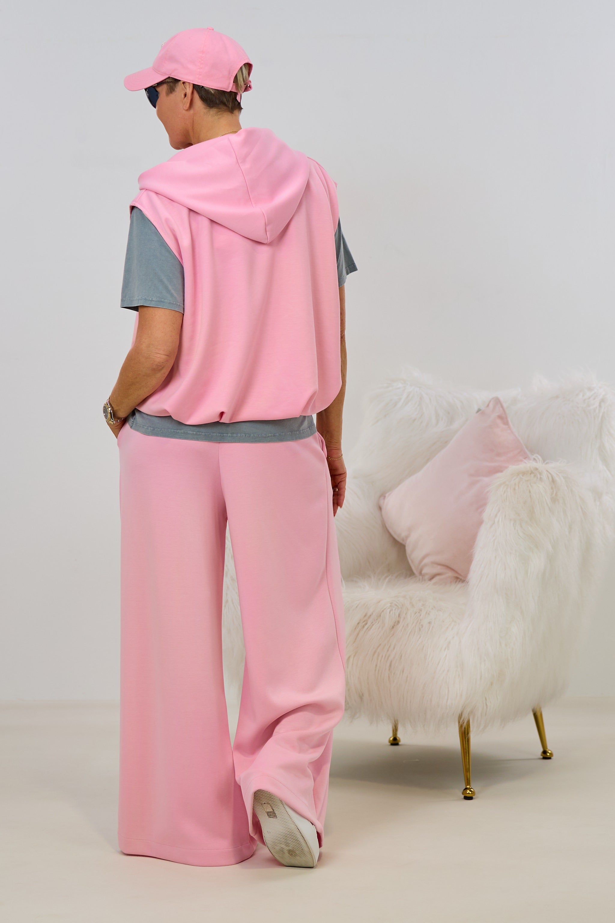 Cozy Weste mit Kapuze im Balloon-Style, candy rosa