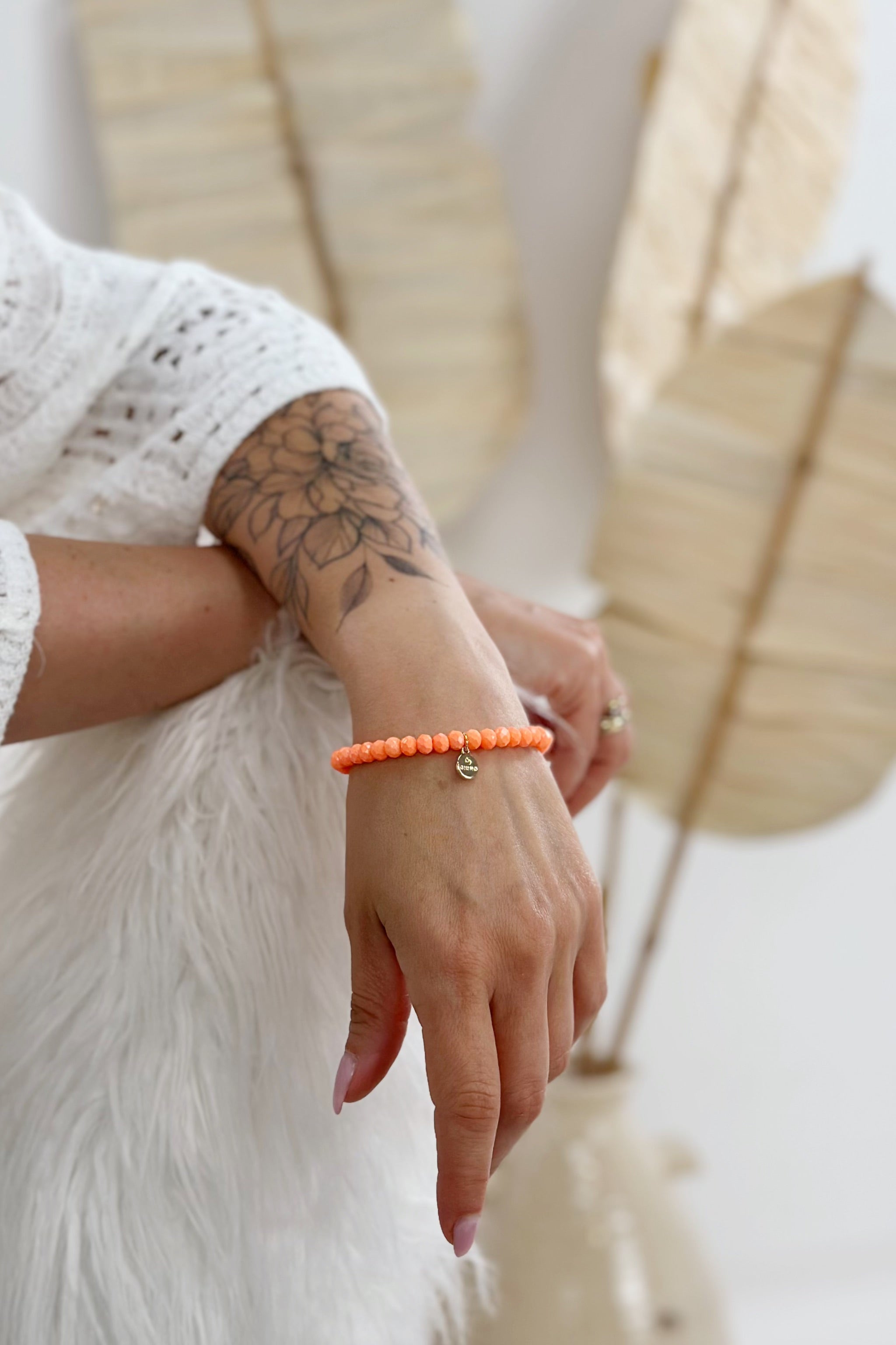 Armband PEARLS, neon orange