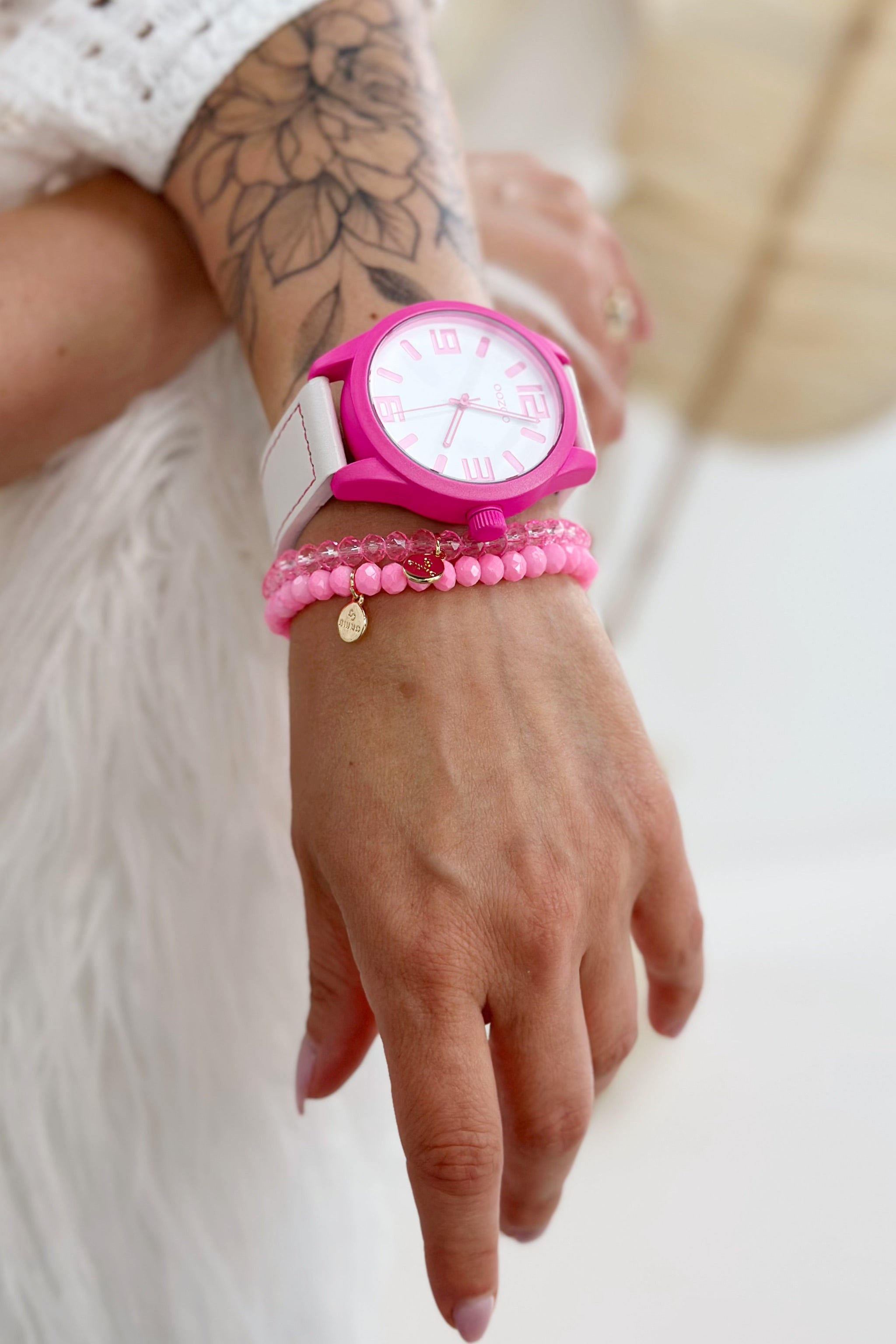 OOZOO Uhr, weiß-pink