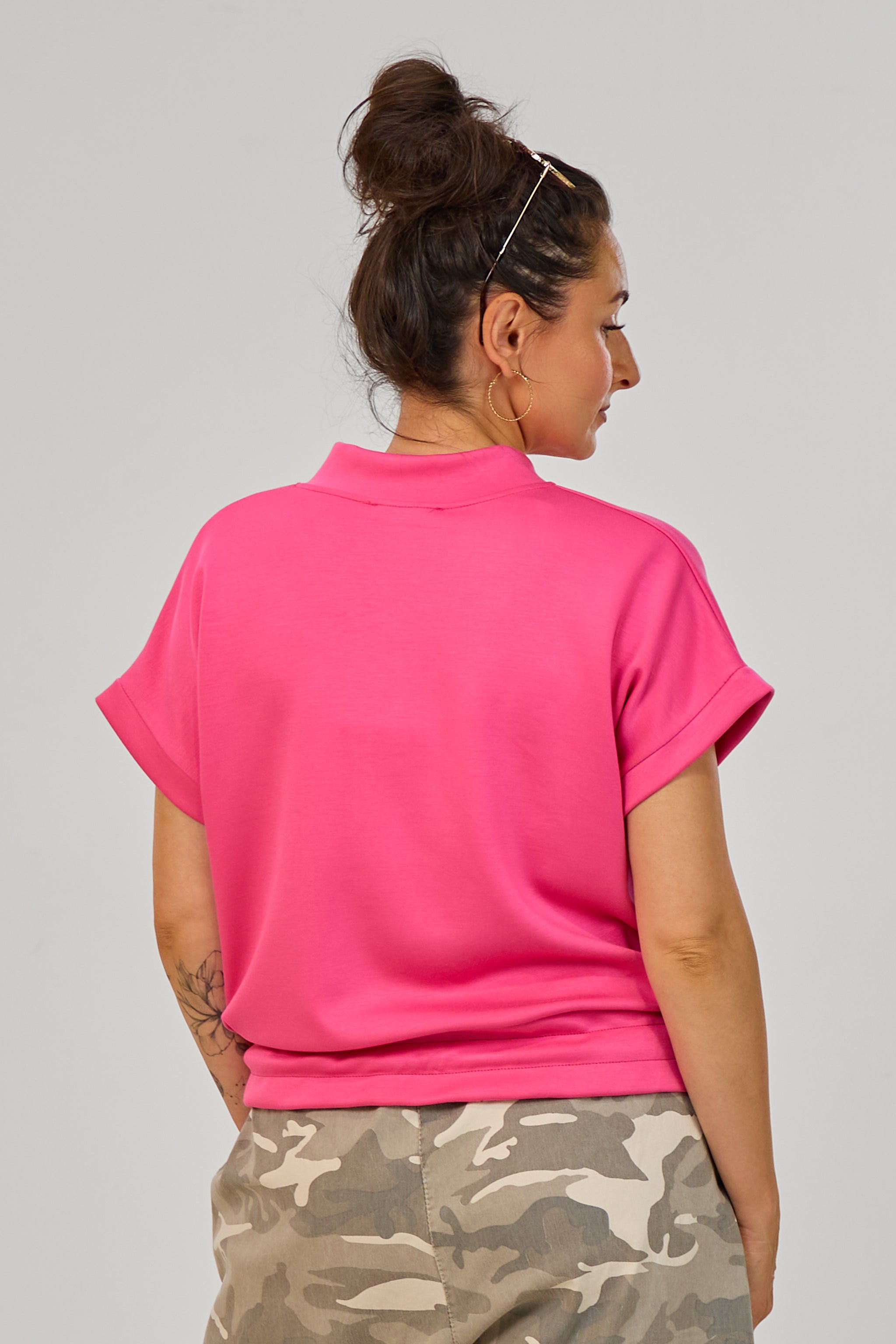 Cozy Weste mit Kordelzug, pink