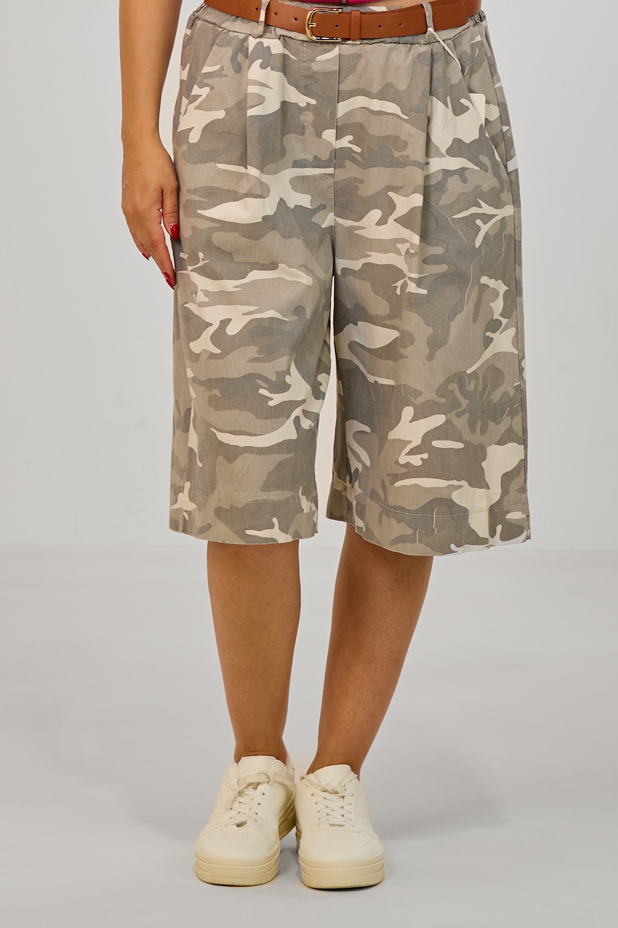 Bermuda-Hose, grau-camouflage