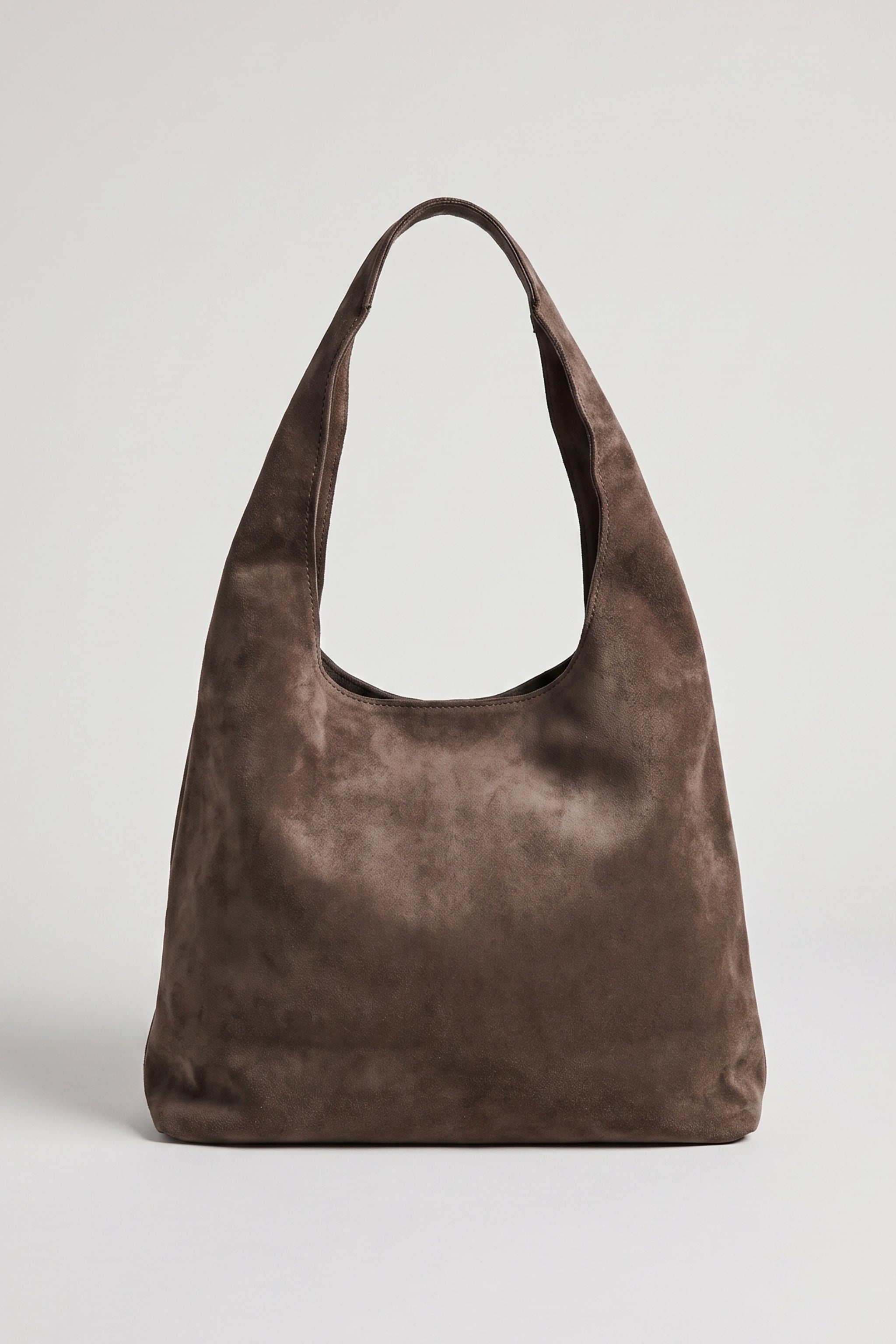 Tasche in Veloursleder-Optik, taupe