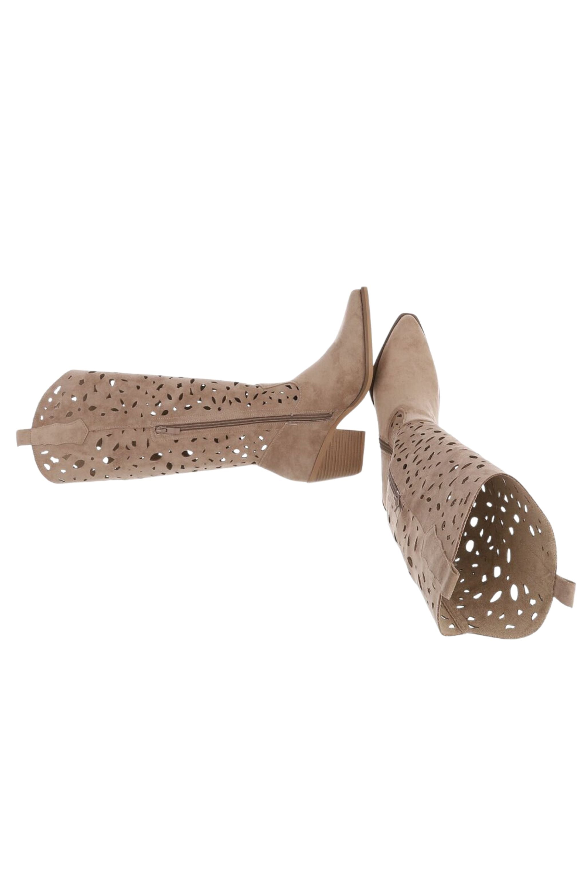 Cowboystiefel mit Cut-Outs, hellbraun